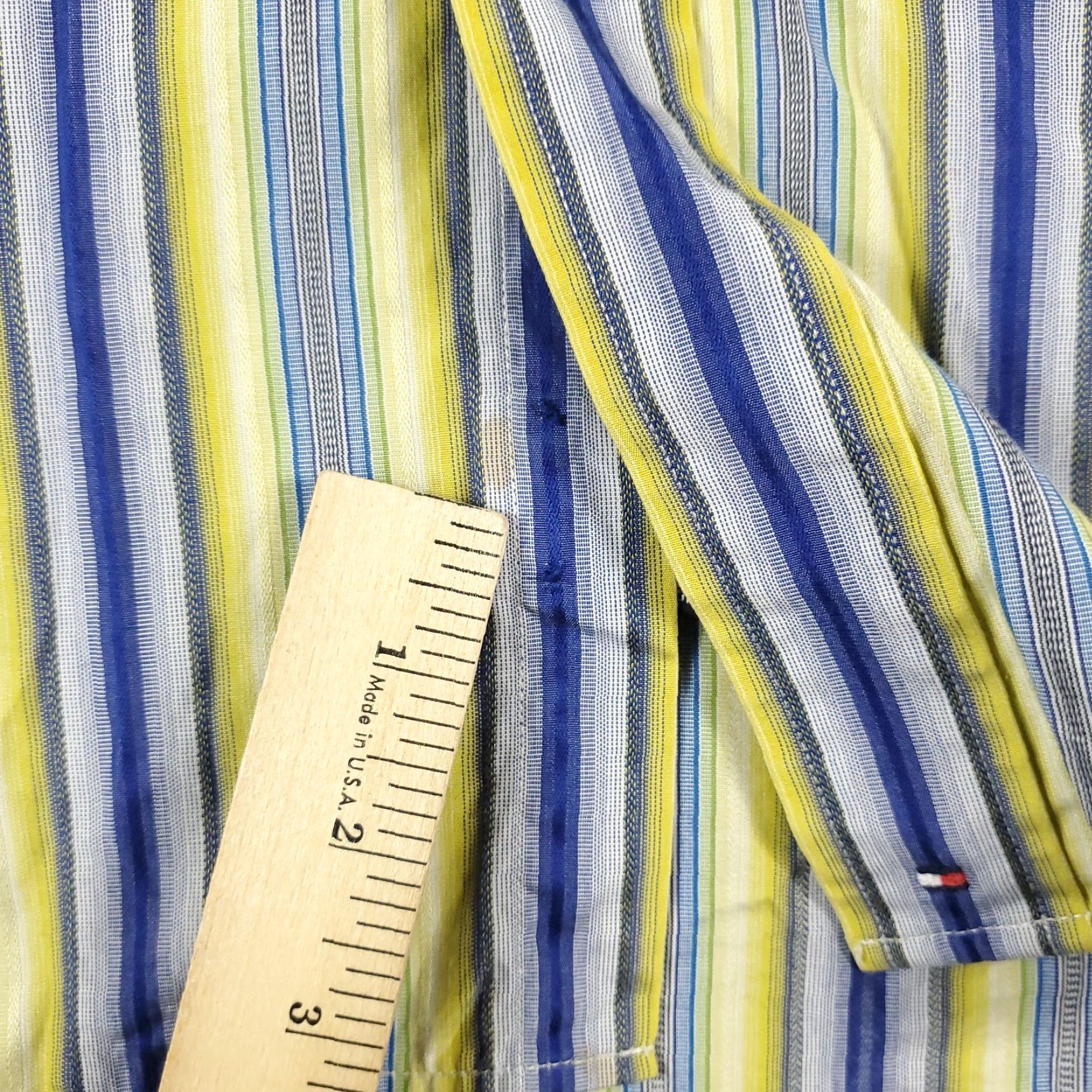 Tommy Hilfiger Tommy Hilfiger Shirt Mens XL Yellow Blue Striped Button-Up Long Sleeve Mens Size US XL / EU 56 / 4 - 5 Thumbnail