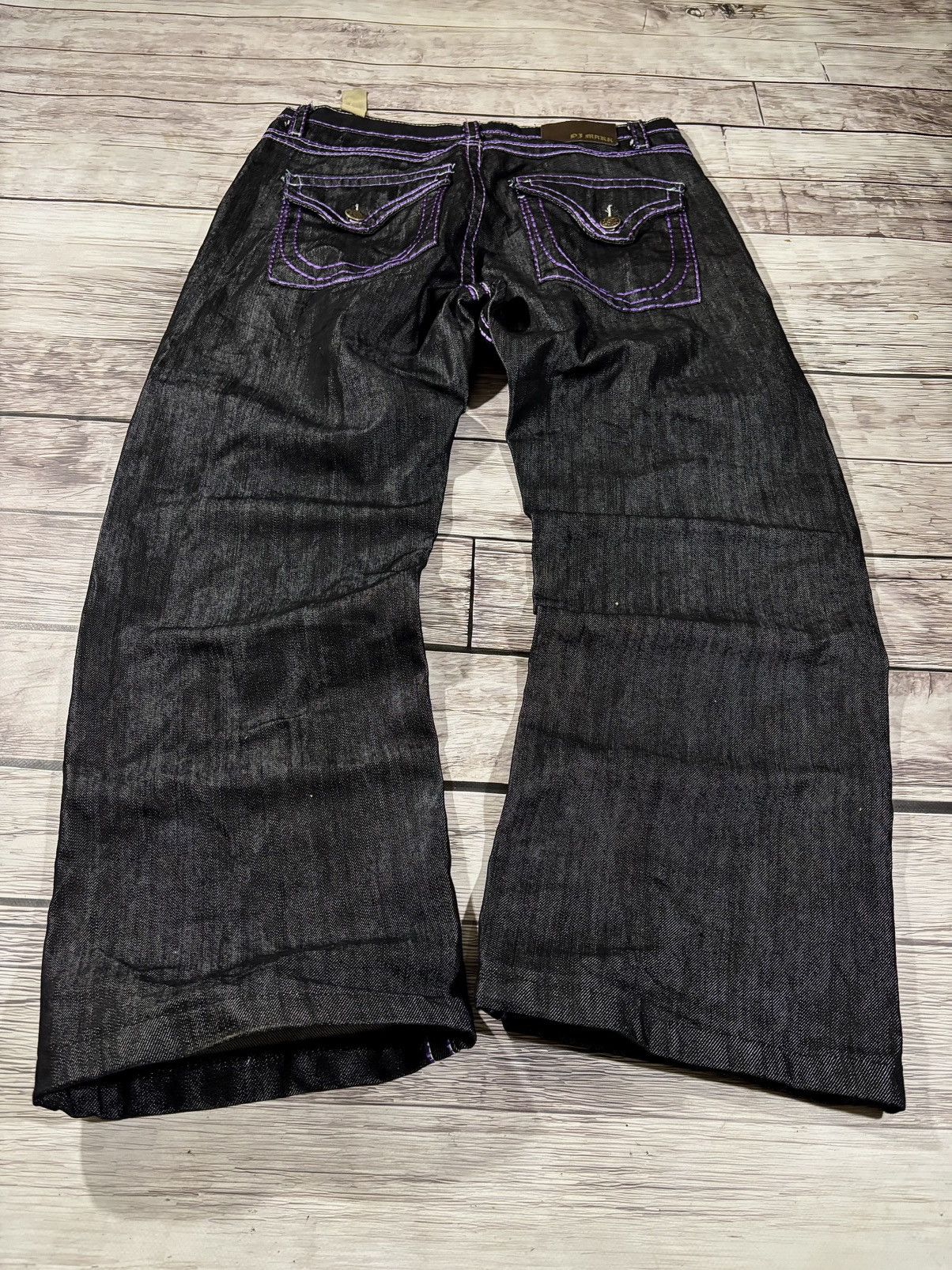 JNCO × Japanese Brand CRAZY Baggy Rap sk8 Jnco Style Black Rap Jeans y2k Size US 34 / EU 50 - 3 Thumbnail