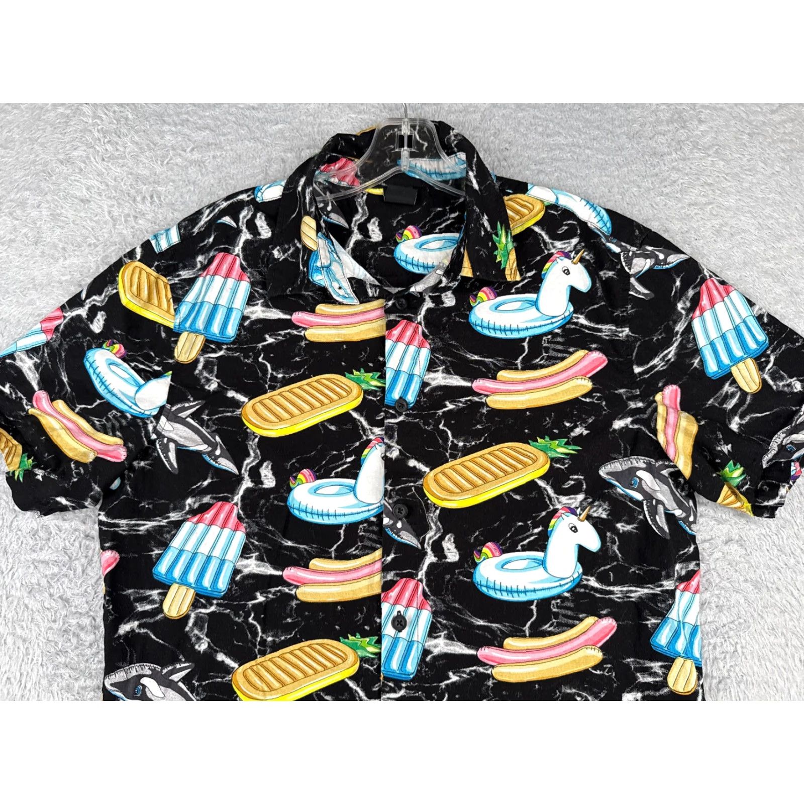 Vintage NEFF Shirt Men Medium Black Pool Party Float Ice Cream Hawaiian 100% Cotton Size US M / EU 48-50 / 2 - 4 Thumbnail