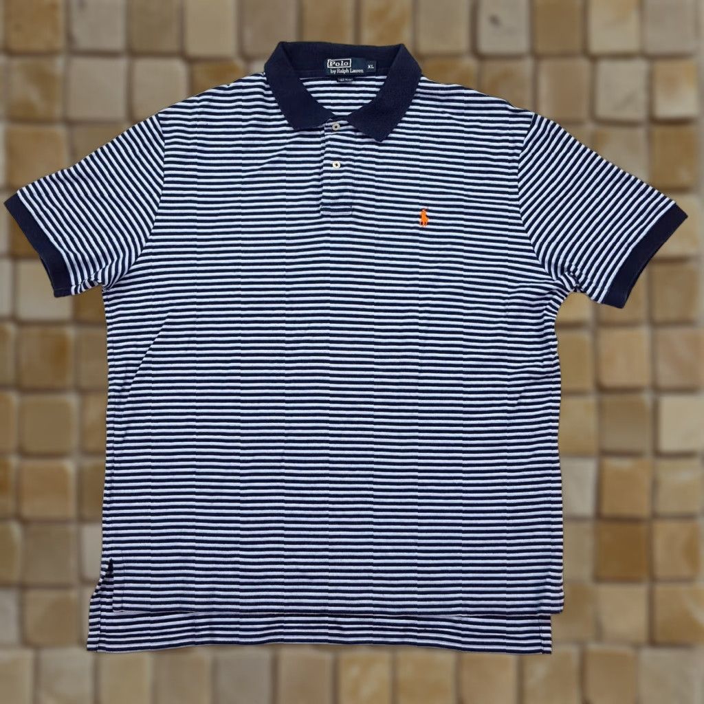 Polo Ralph Lauren VINTAGE Polo Ralph Lauren Polo Shirt Striped Short Sleeve Men's XL Surf Preppy 90s Casual Sports Golf Outdoor Retro Size US XL / EU 56 / 4 - 1 Thumbnail
