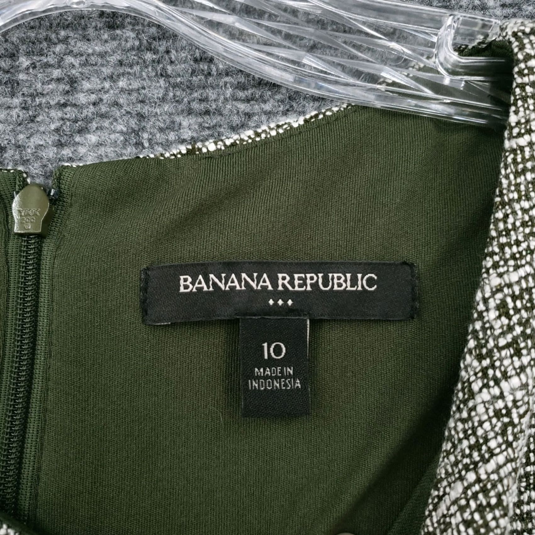 Banana Republic Banana Republic Dress Womens Green Tweed Sheath Mini Short Sleeve Stretch Size 10 Size 32" / US 10 / IT 46 - 6 Thumbnail