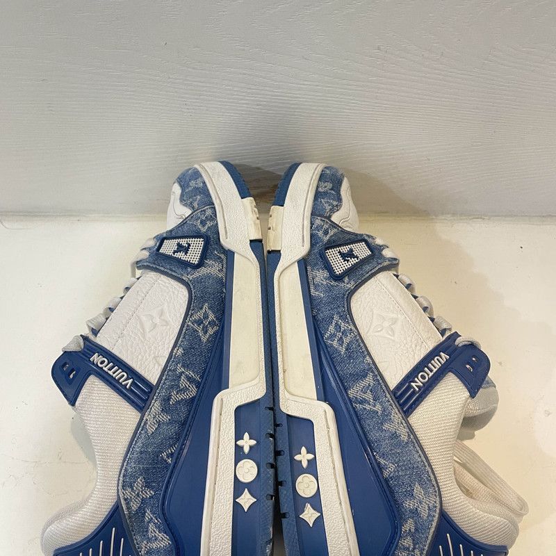 Louis Vuitton Louis Vuitton Denim Leather Low-Top Trainers -2508 Size US 9.5 / EU 42-43 - 8 Thumbnail