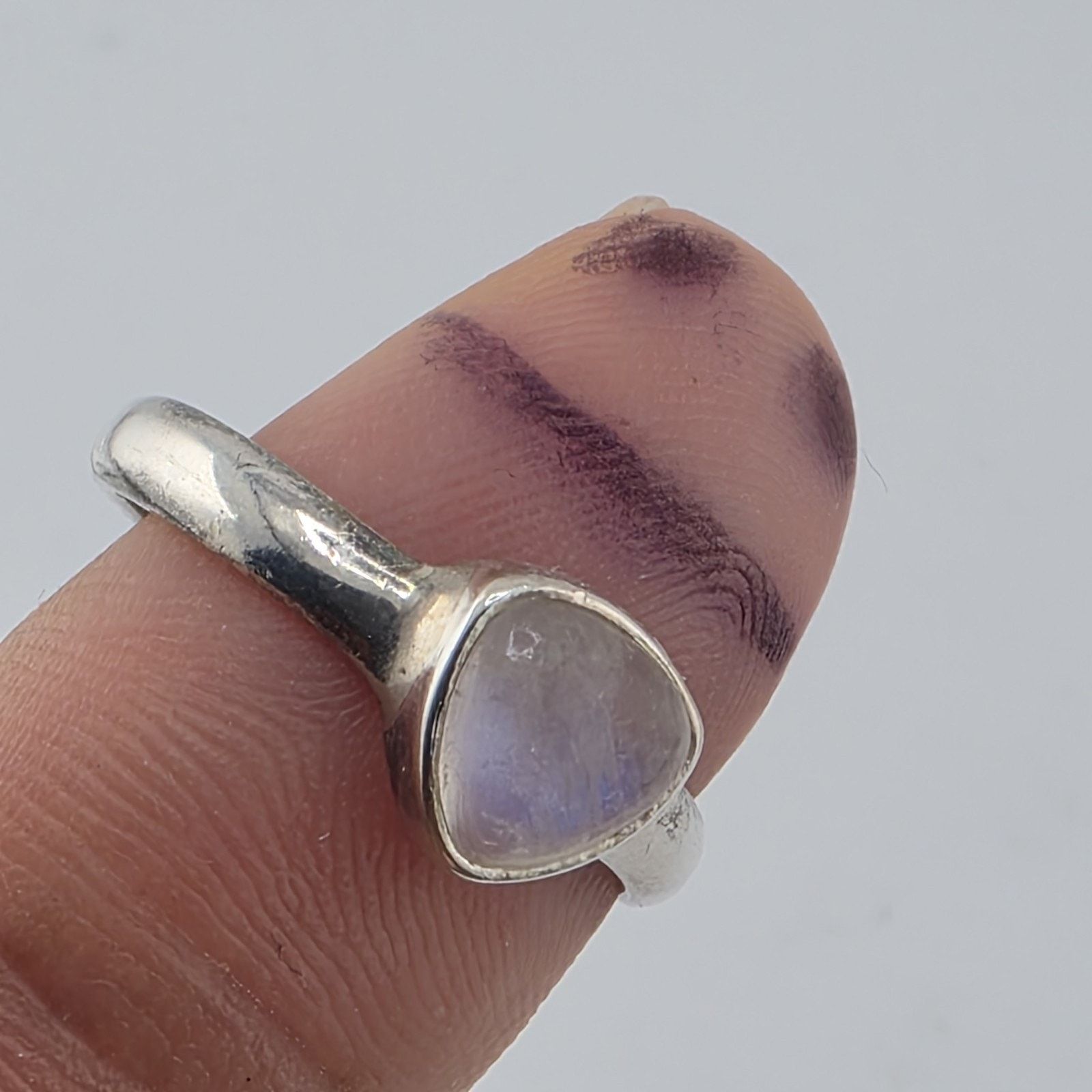 Other Sterling Silver Moonstone Ring 10 Teardrop Natural Stone Size ONE SIZE - 2 Thumbnail