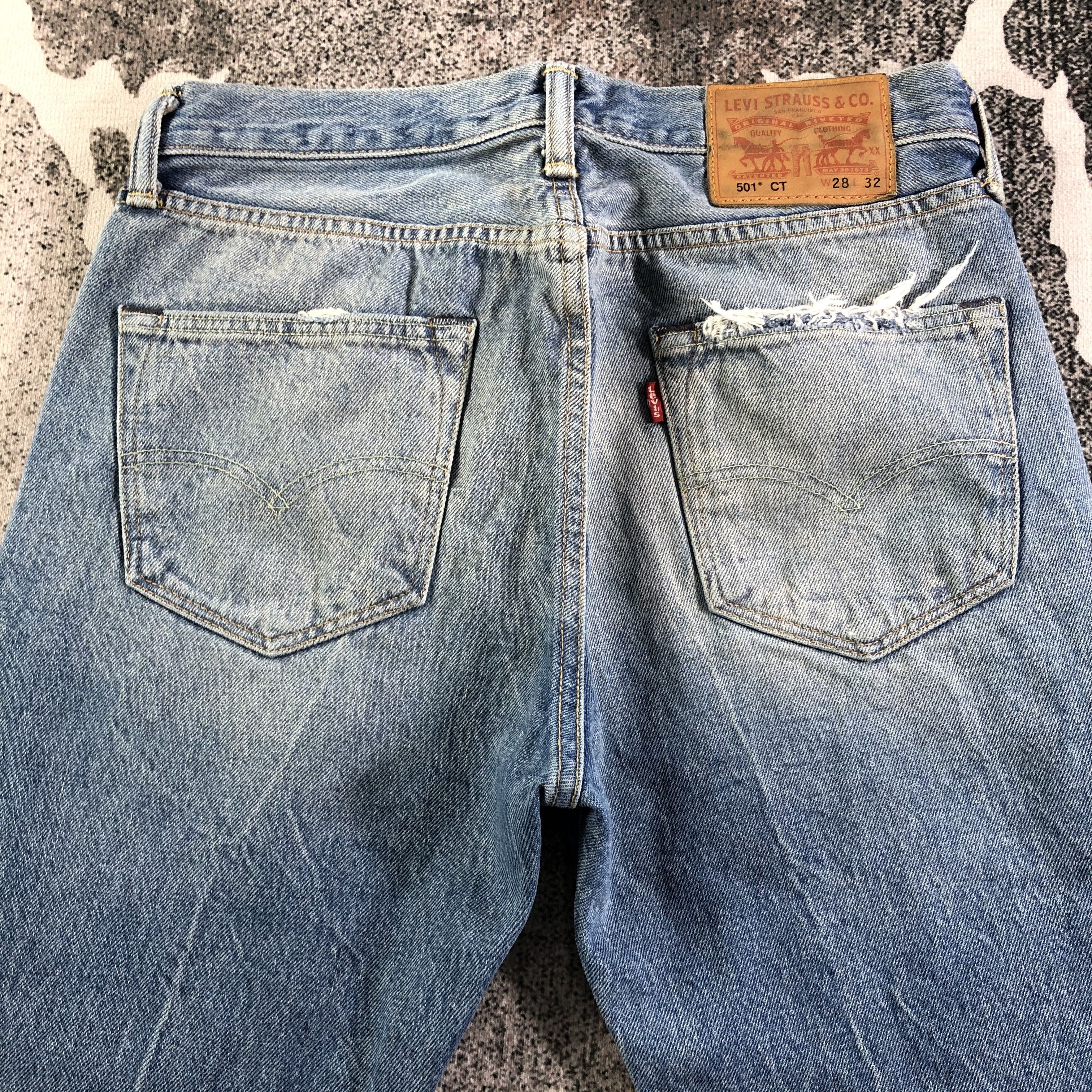 Levi's Levis 501 Jeans Ripped Denim KJ2249 Size US 28 / EU 44 - 4 Thumbnail