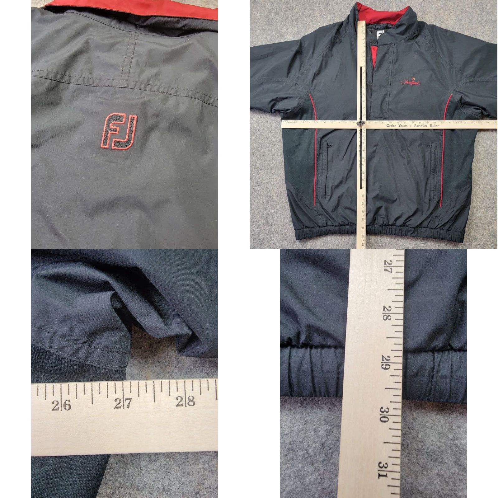 Footjoy FootJoy DryJoys Jacket Mens XL Black Red 1/2 Zip Golf Pullover Windbreaker Logo Size US XL / EU 56 / 4 - 8 Thumbnail