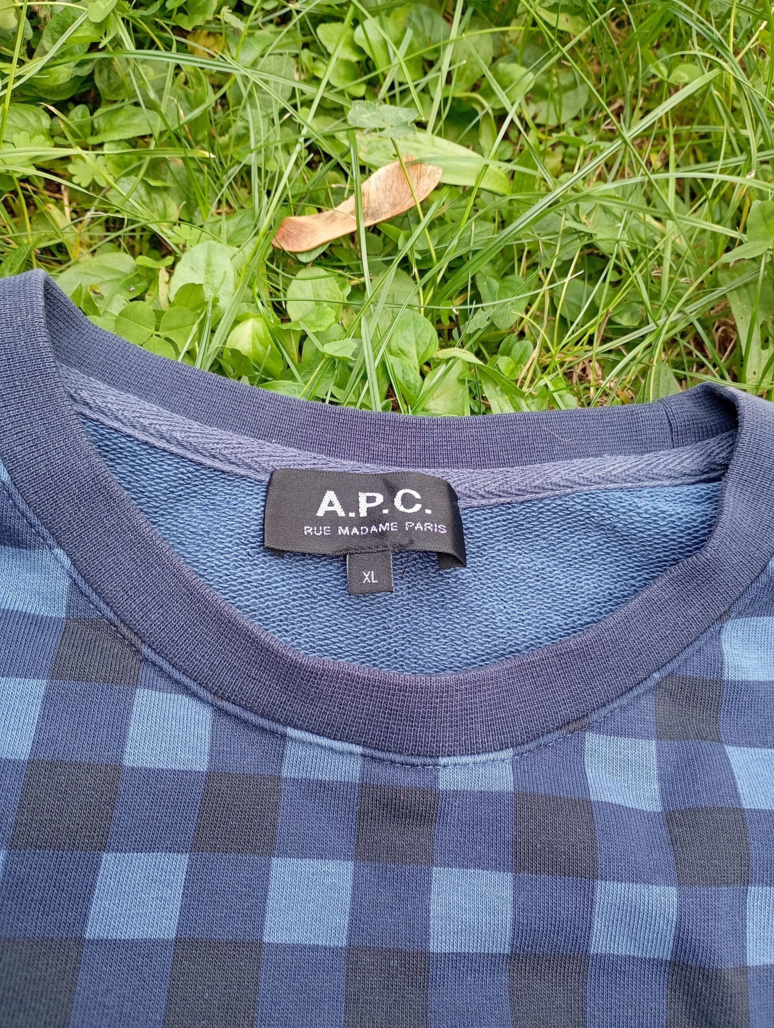 A.P.C. × Designer Vintage Y2K A.P.C checked Sweatshirt Size US XL / EU 56 / 4 - 4 Thumbnail