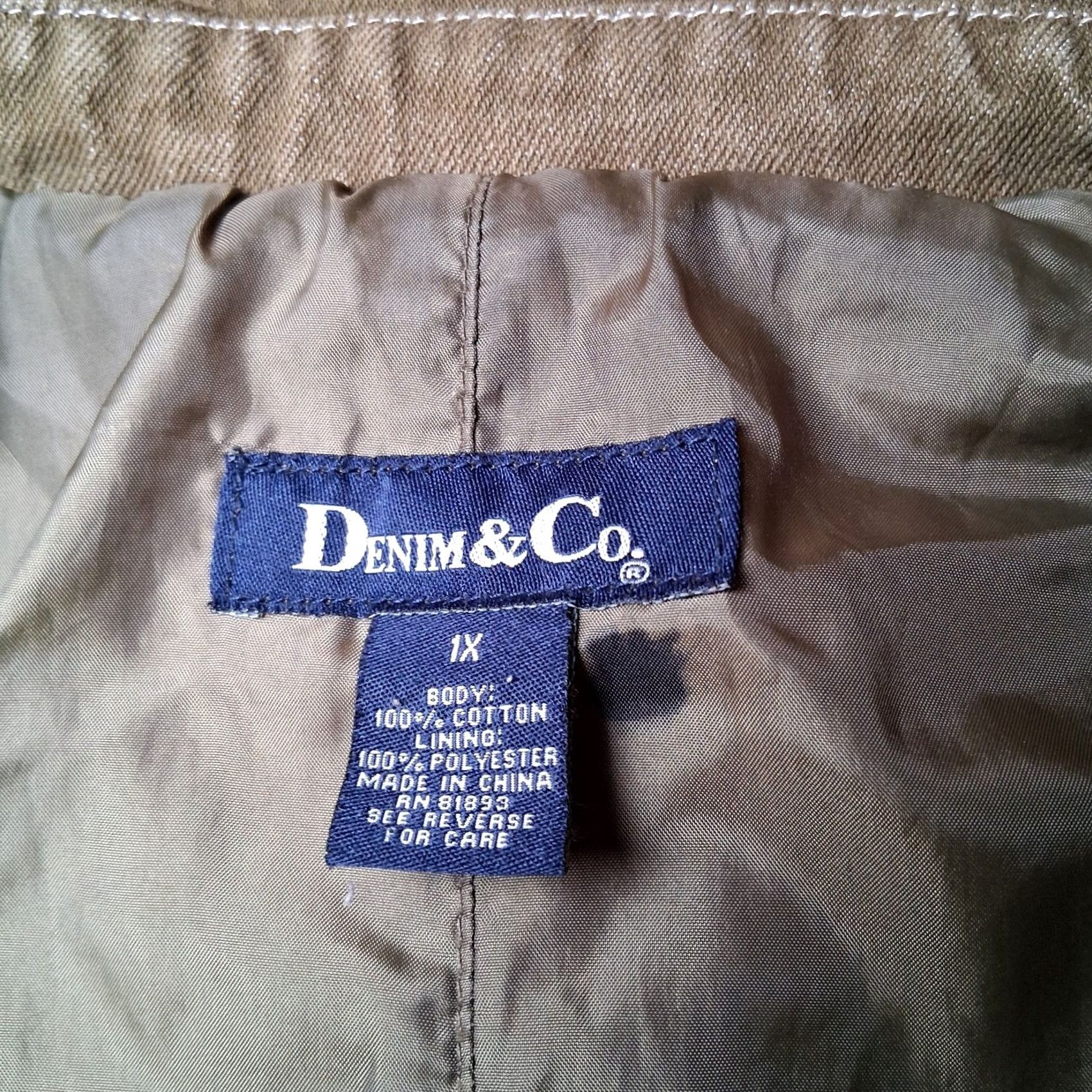 Denim & Co. VINTAGE Denim & Co Trench Coat Jacket Women Plus 1X Army Green Utility Denim Coat Jacket Army Grunge 90s Mens Womens Size XL / US 12-14 / IT 48-50 - 6 Thumbnail