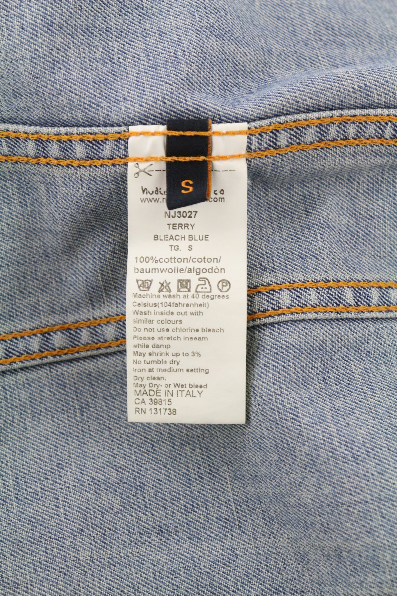 Nudie Jeans TERRY S Denim Bleach Blue Washed Buttoned Jacket 80757 Size US S / EU 44-46 / 1 - 6 Thumbnail