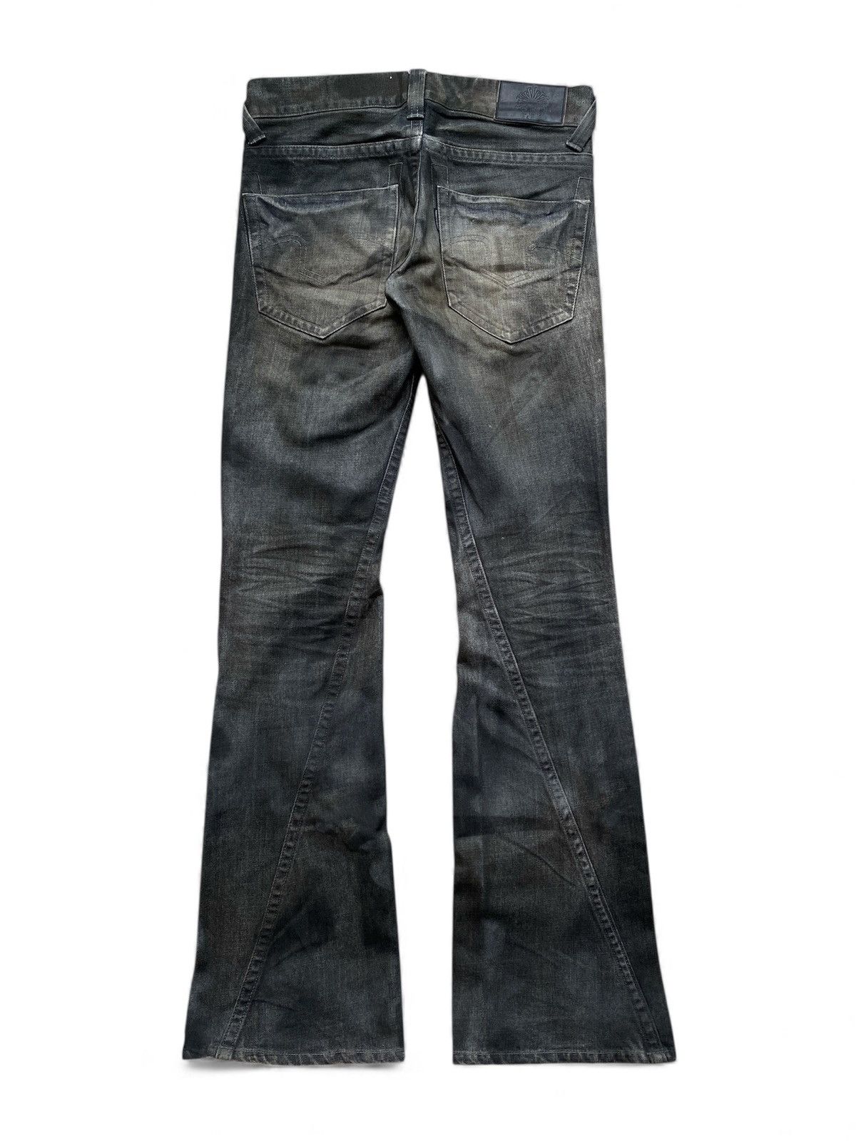 2000s Tornado Mart Flared Mud Wash Denim with Camo Print