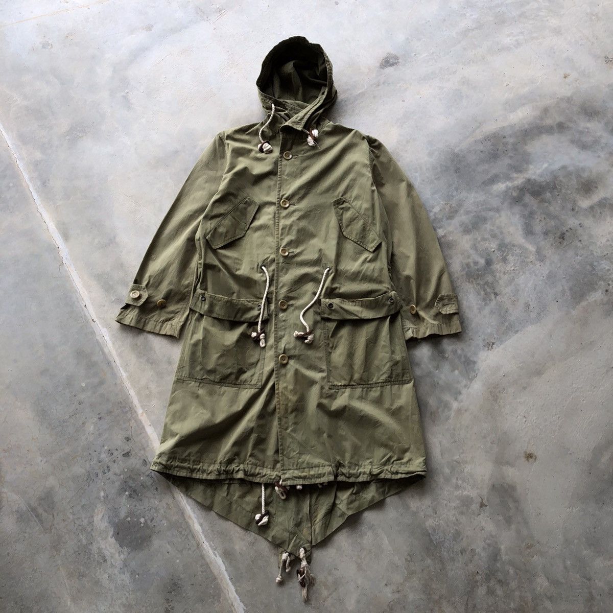 image of Y’S Yohji Yamamoto Design Fishtail Parka Jacket in Green, Men's (Size Large)