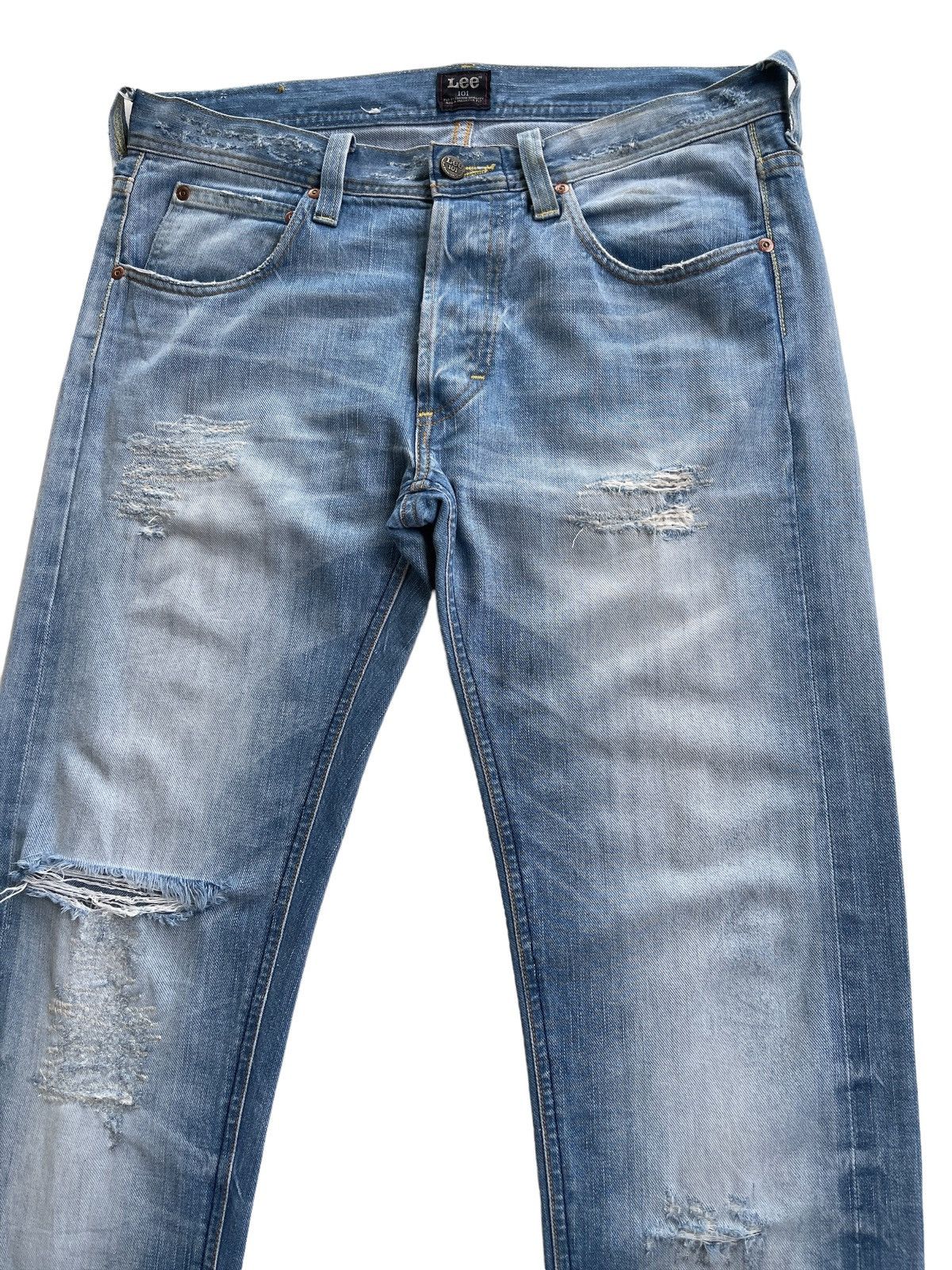Lee Vintage Lee 101 Men Tapered Distressed Denim Size US 33 - 4 Thumbnail