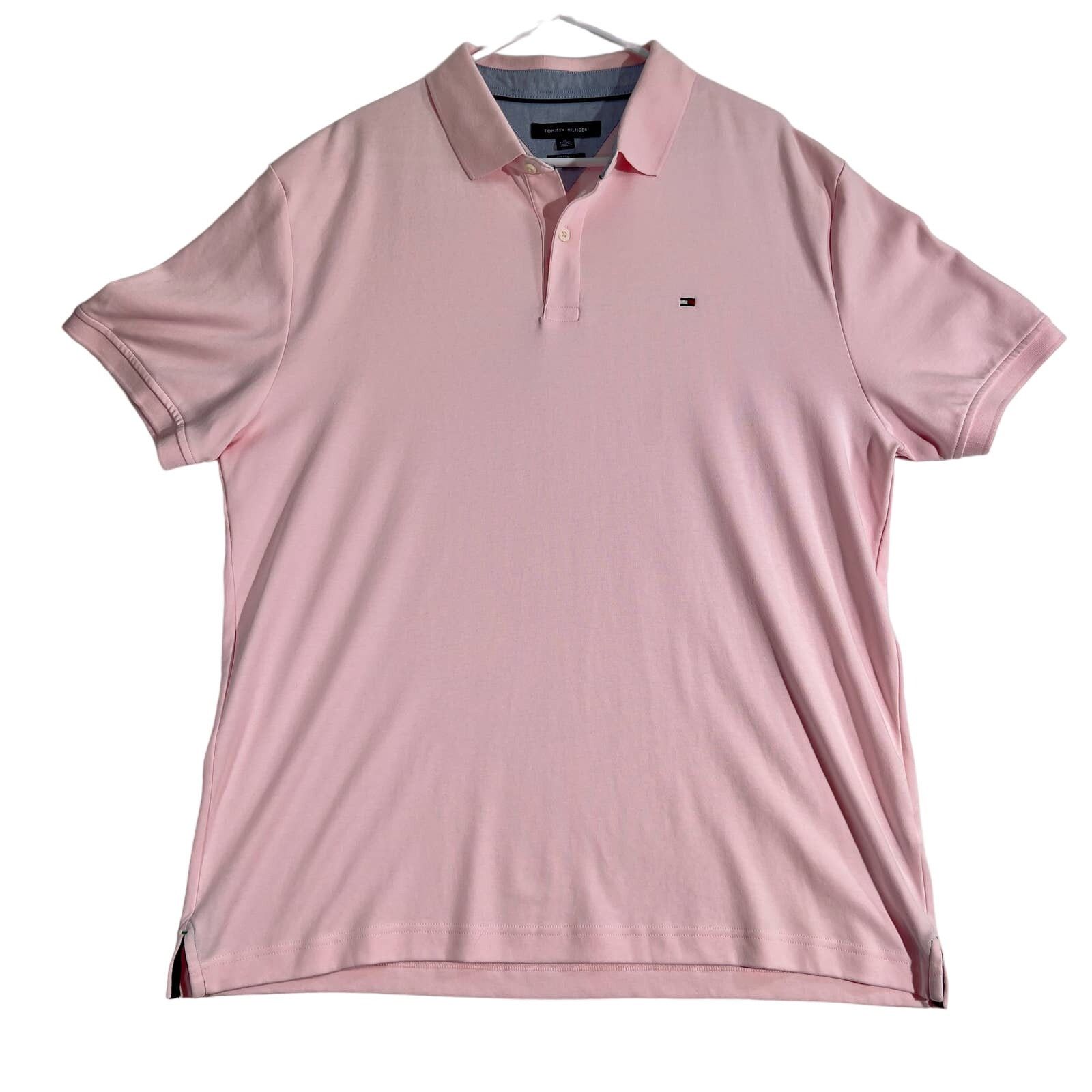 Tommy Hilfiger Tommy Hilfiger Henley Polo Shirt XL Custom Fit Pink Cotton Size US XL / EU 56 / 4 - 1 Thumbnail