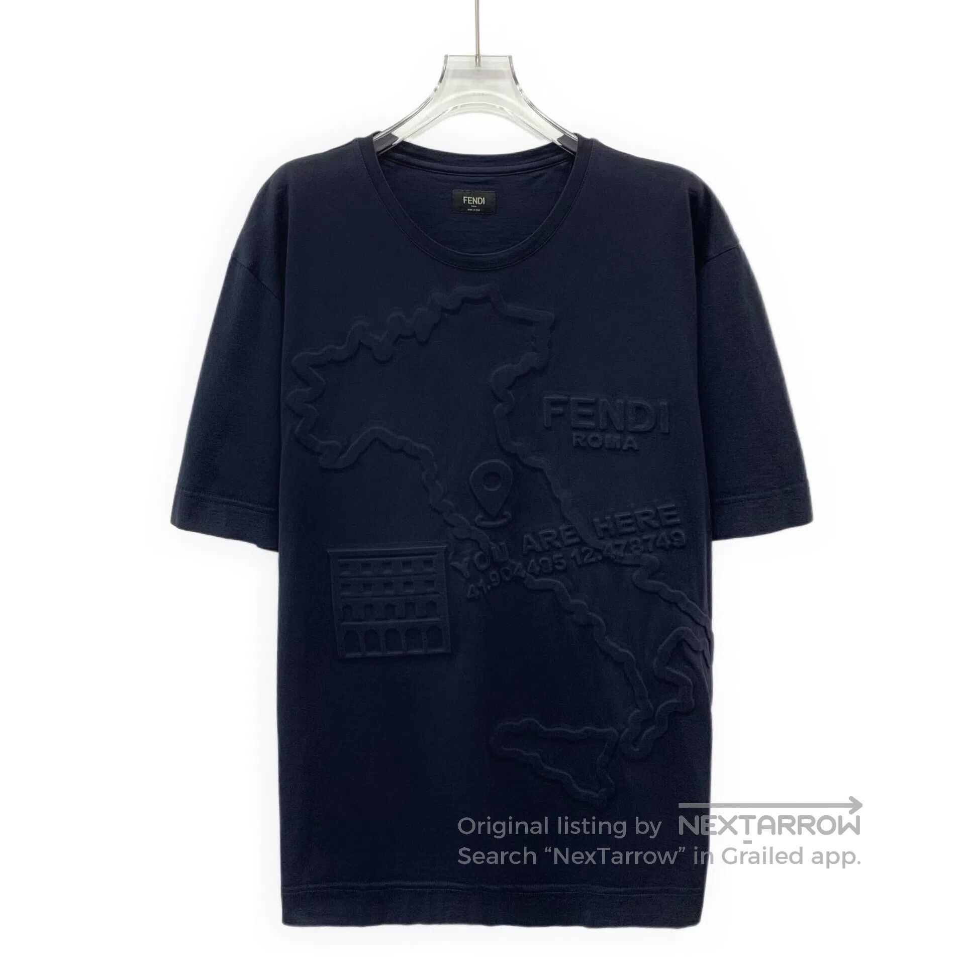Fendi FENDI Dark blue cotton round neck short sleeve T-shirt wit Size US M / EU 48-50 / 2 - 1 Thumbnail
