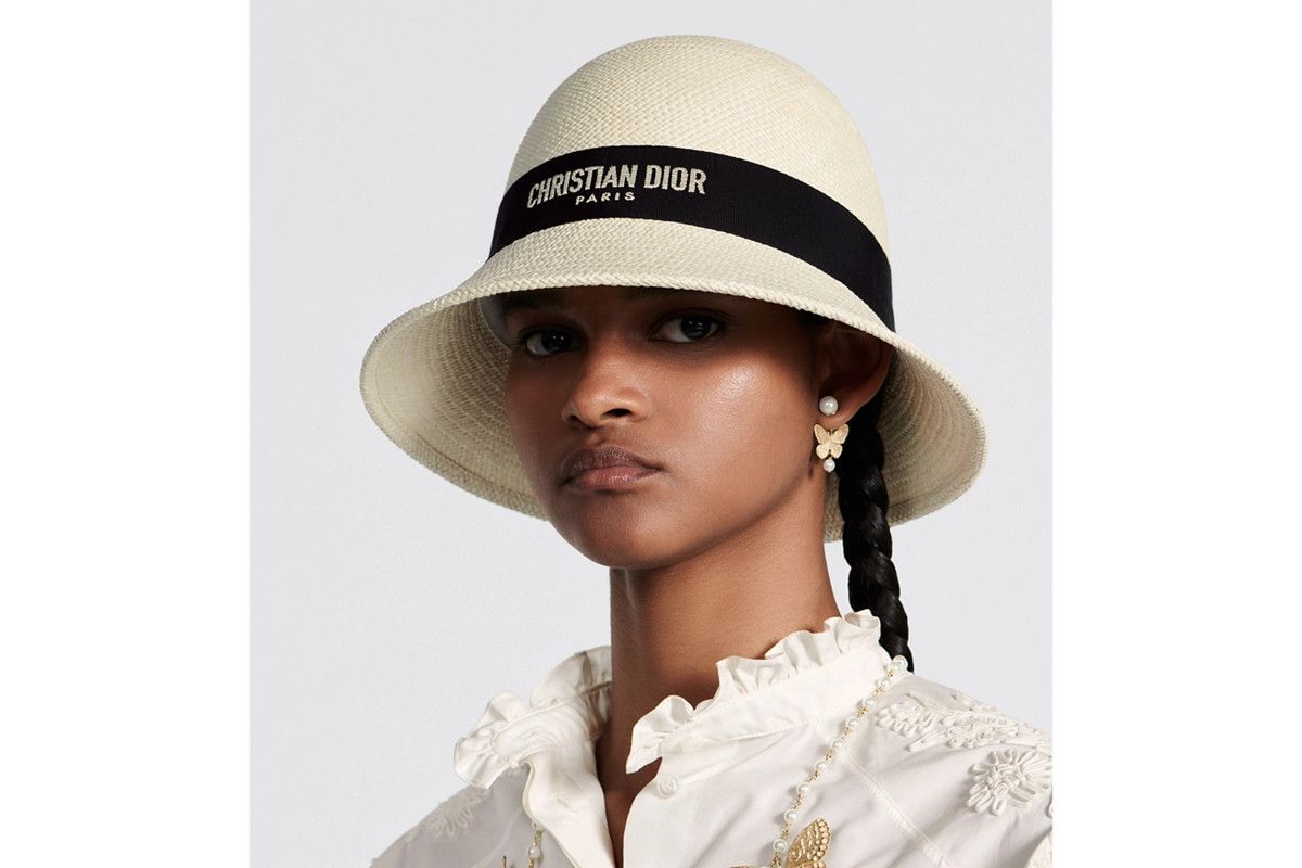 Dior o1bcso1str0226 Size:OS/Small Brim Chloche in Beige/Black Size ONE SIZE - 6 Thumbnail