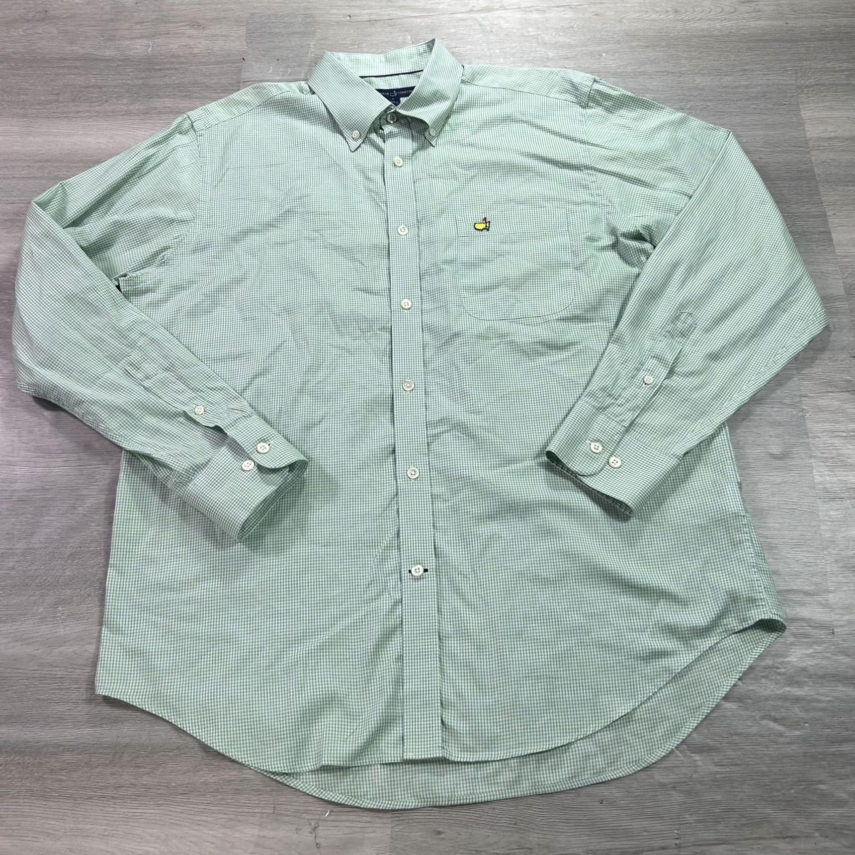 Vintage Clubhouse Collection Mens Large Green Check Golf Long Sleeve Button Up Shirt Size US L / EU 52-54 / 3 - 2 Thumbnail