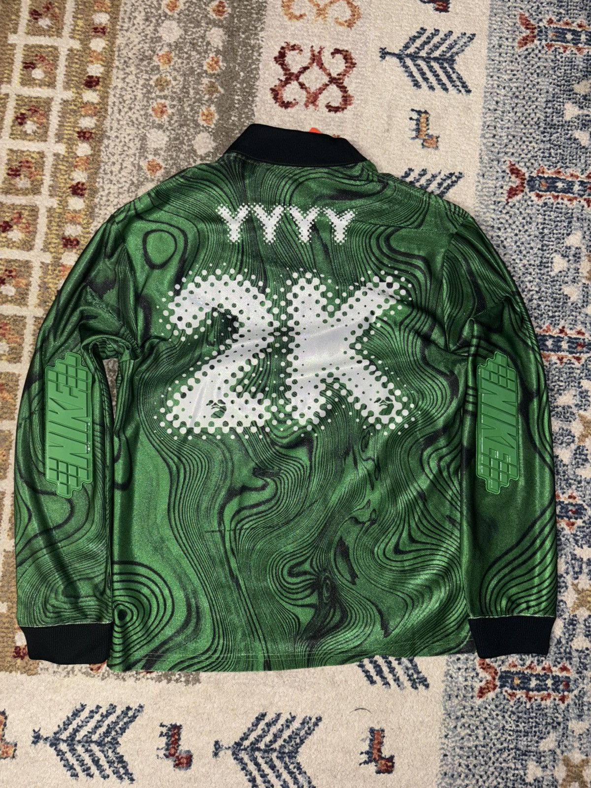 Nike × Off-White Nike x Off White Green Allover Printe Jersey Size US XS / EU 42 / 0 - 2 Thumbnail