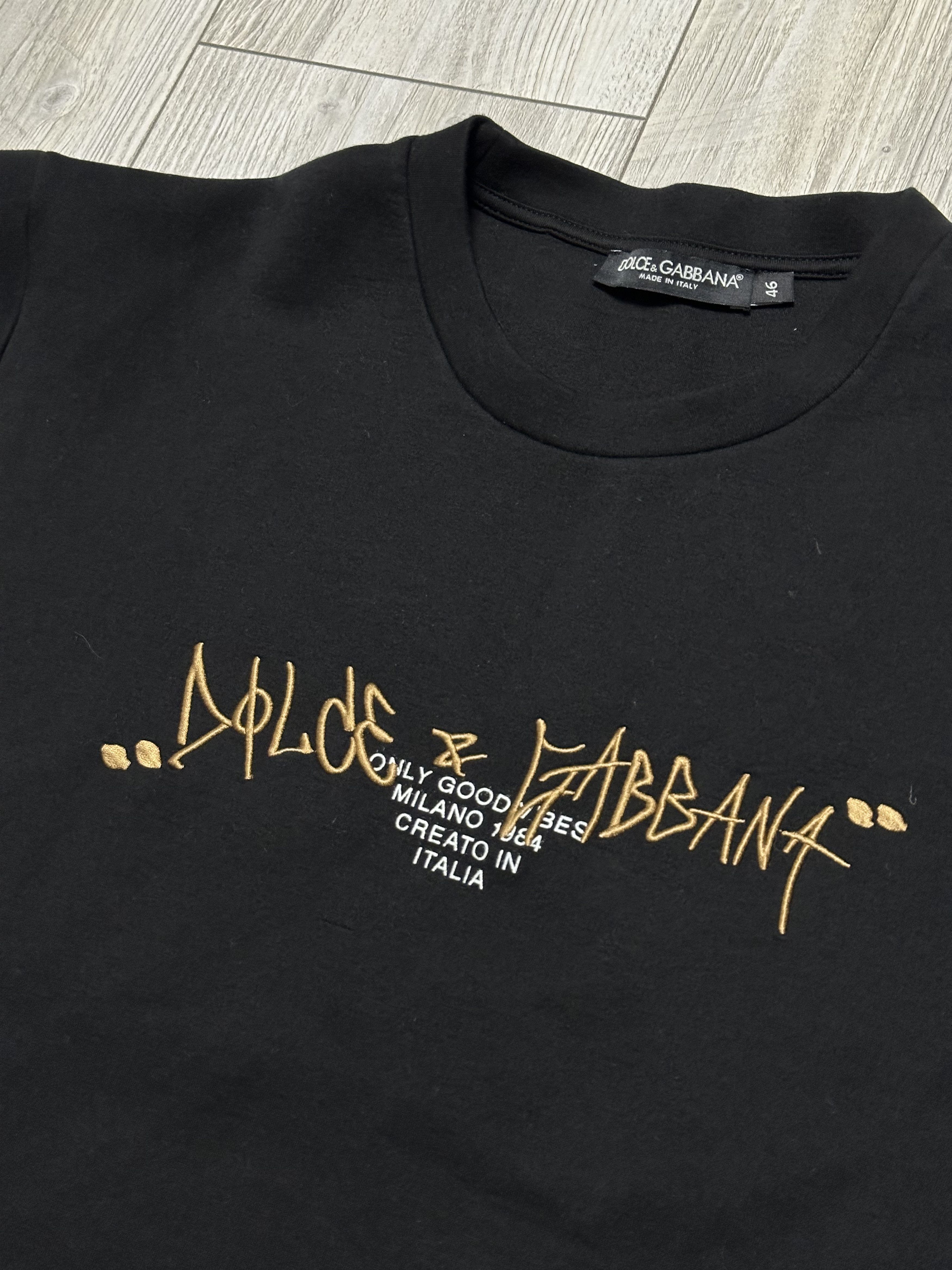 Dolce & Gabbana DOLCE & GABBANA T-shirt Black Logo Cotton Crewneck IT46 / S Size US S / EU 44-46 / 1 - 2 Thumbnail