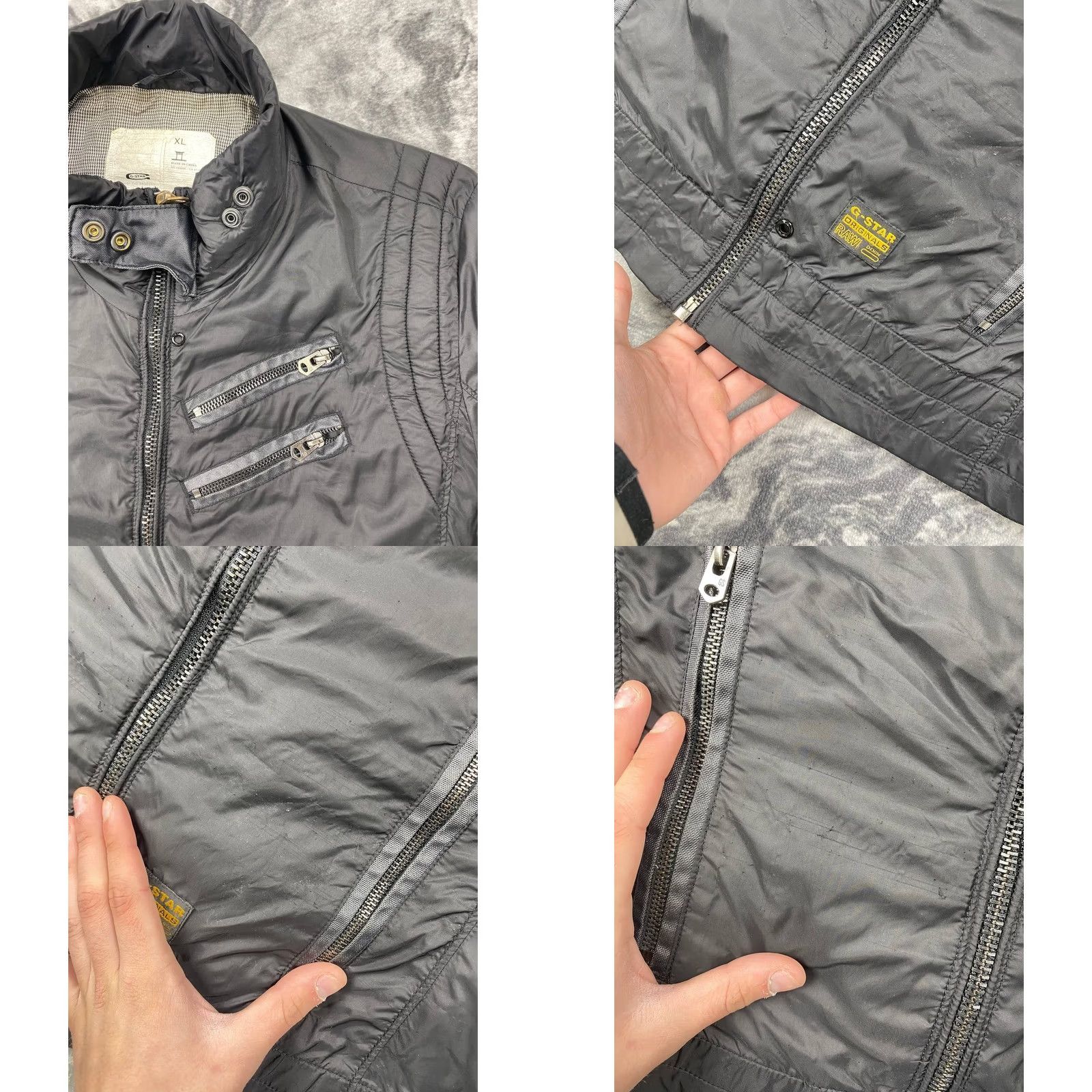G-Star VINTAGE G Star Raw Multi Pockets Zepp Biker Jacket Women XL Black Size XL / US 12-14 / IT 48-50 - 8 Thumbnail