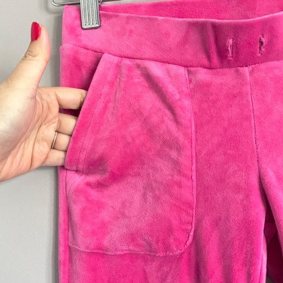 Other Hot Pink Velour Low Rise Flare Pants - S, very Juicy!!! 💖 Size 28" / US 6 / IT 42 - 3 Thumbnail