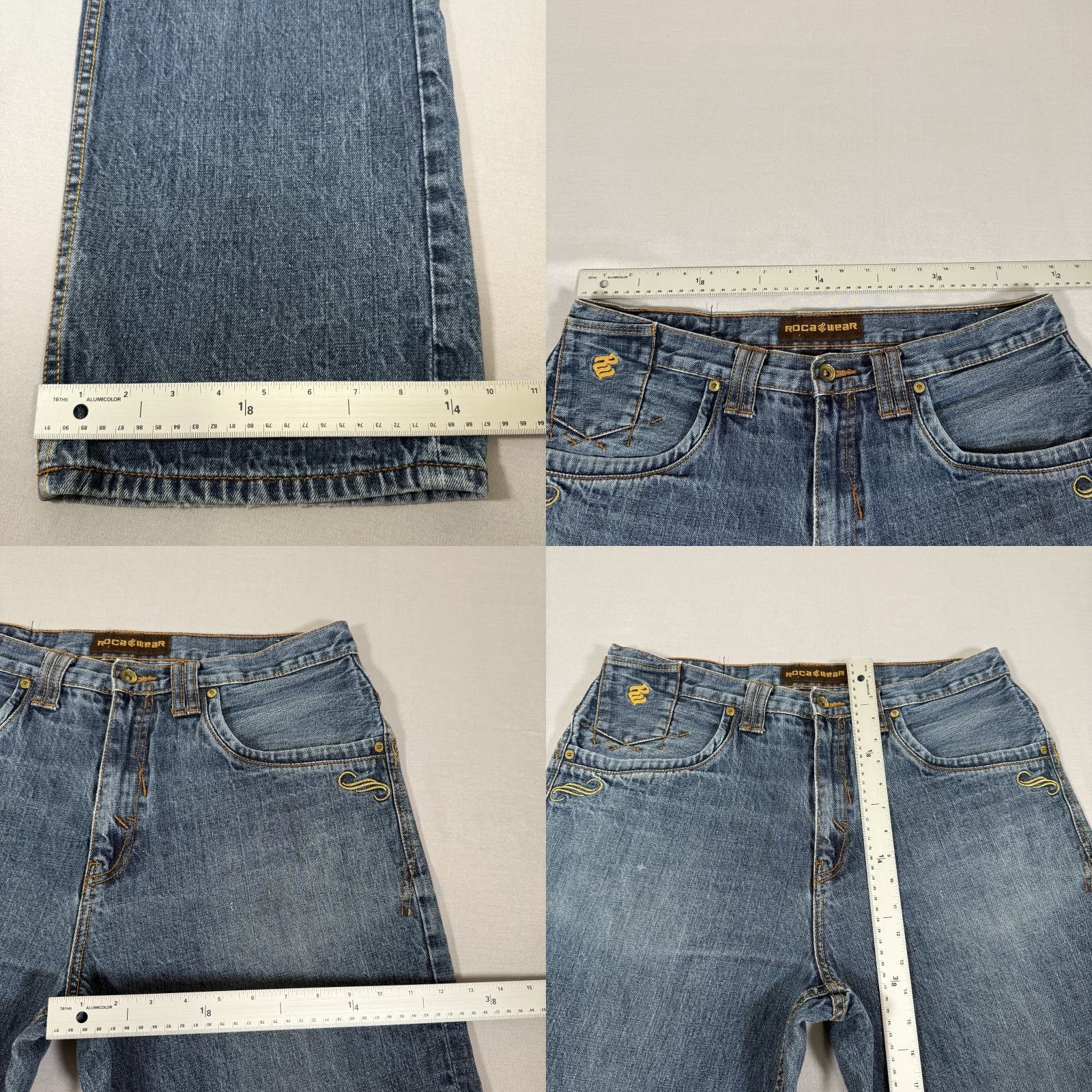 Rocawear VINTAGE Rocawear Jeans Mens 36x32 Blue Baggy Loose Embroidered Denim Pants Y2K Size US 36 / EU 52 - 10 Thumbnail