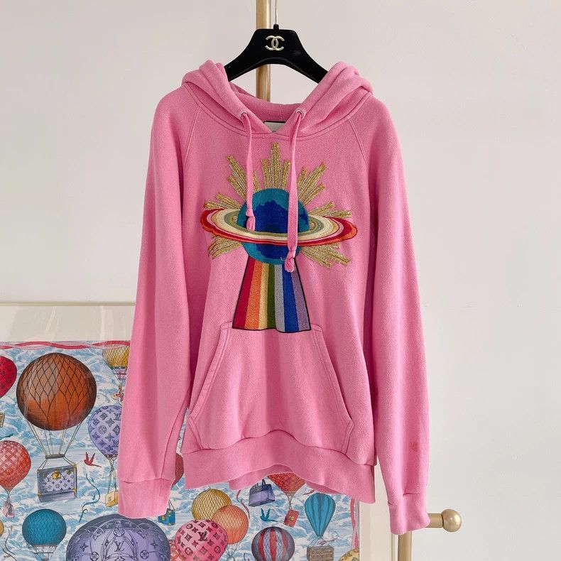 Gucci Gucci Pink Hooded Sweatshirt with Graphic- DMC Size US S / EU 44-46 / 1 - 1 Thumbnail