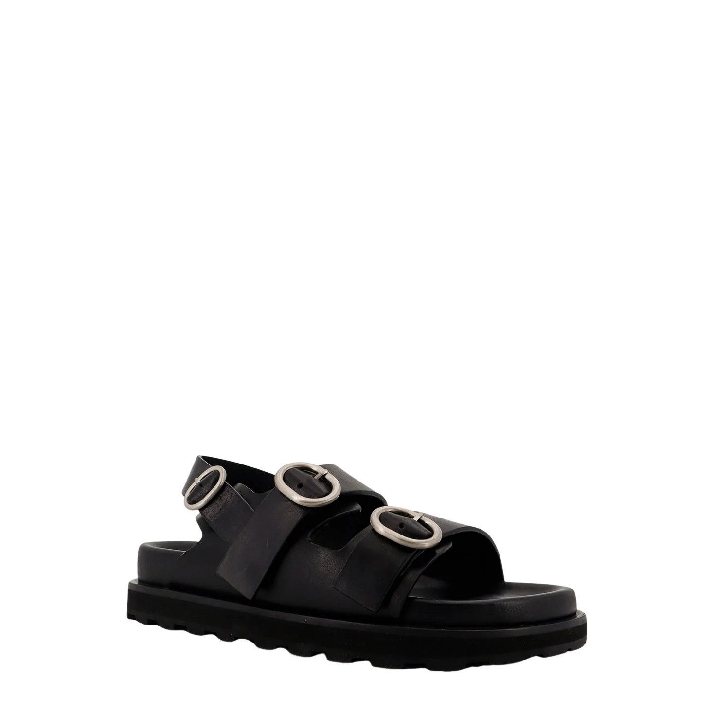 Jil Sander JIL SANDER Black Leather Sandals New & Authentic (Men's size Size US 11 / EU 44 - 2 Thumbnail
