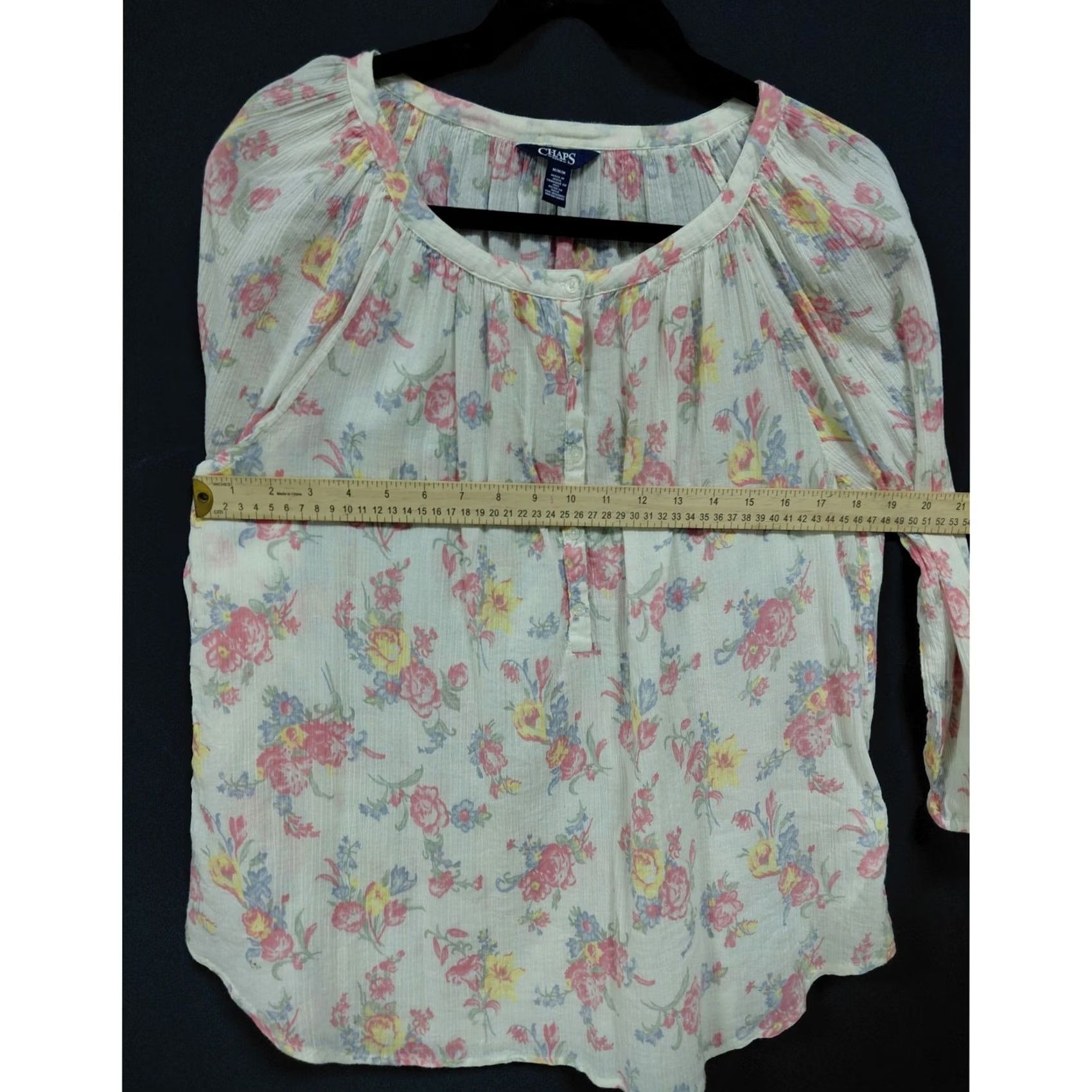Chaps Chaps Blouse Pink 3/4 Sleeve Scoop Neck Women Size M Regular Floral Polyester Lightweight Work casual Size M / US 6-8 / IT 42-44 - 7 Thumbnail