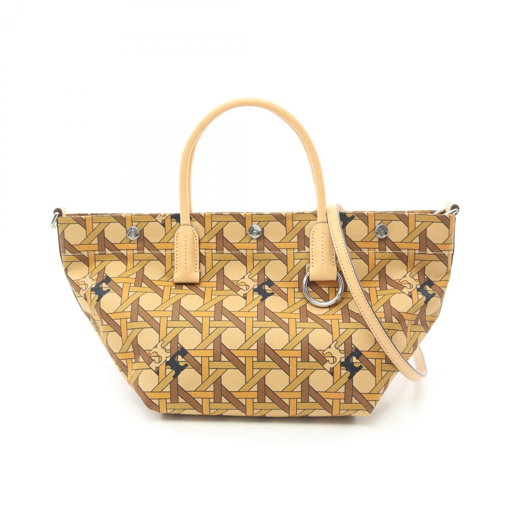 Tory Burch Tory Burch Basket Weave Handbag Tote Bag Canvas Leather Beige Multicolor Size ONE SIZE - 1 Thumbnail