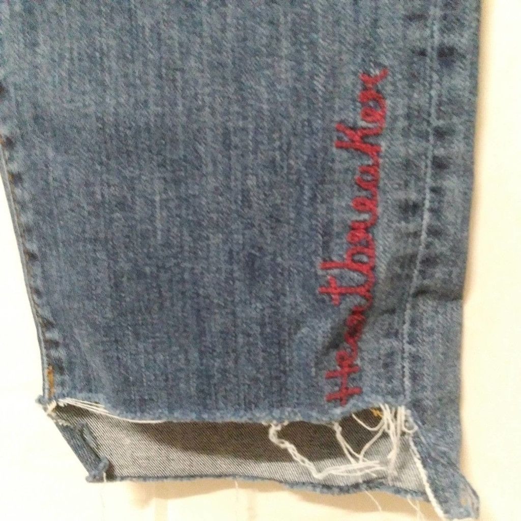 Loft LOFT Heartbreaker Jeans Straight Step Hem Embroidered Sz 28 Size 28" / US 6 / IT 42 - 4 Thumbnail