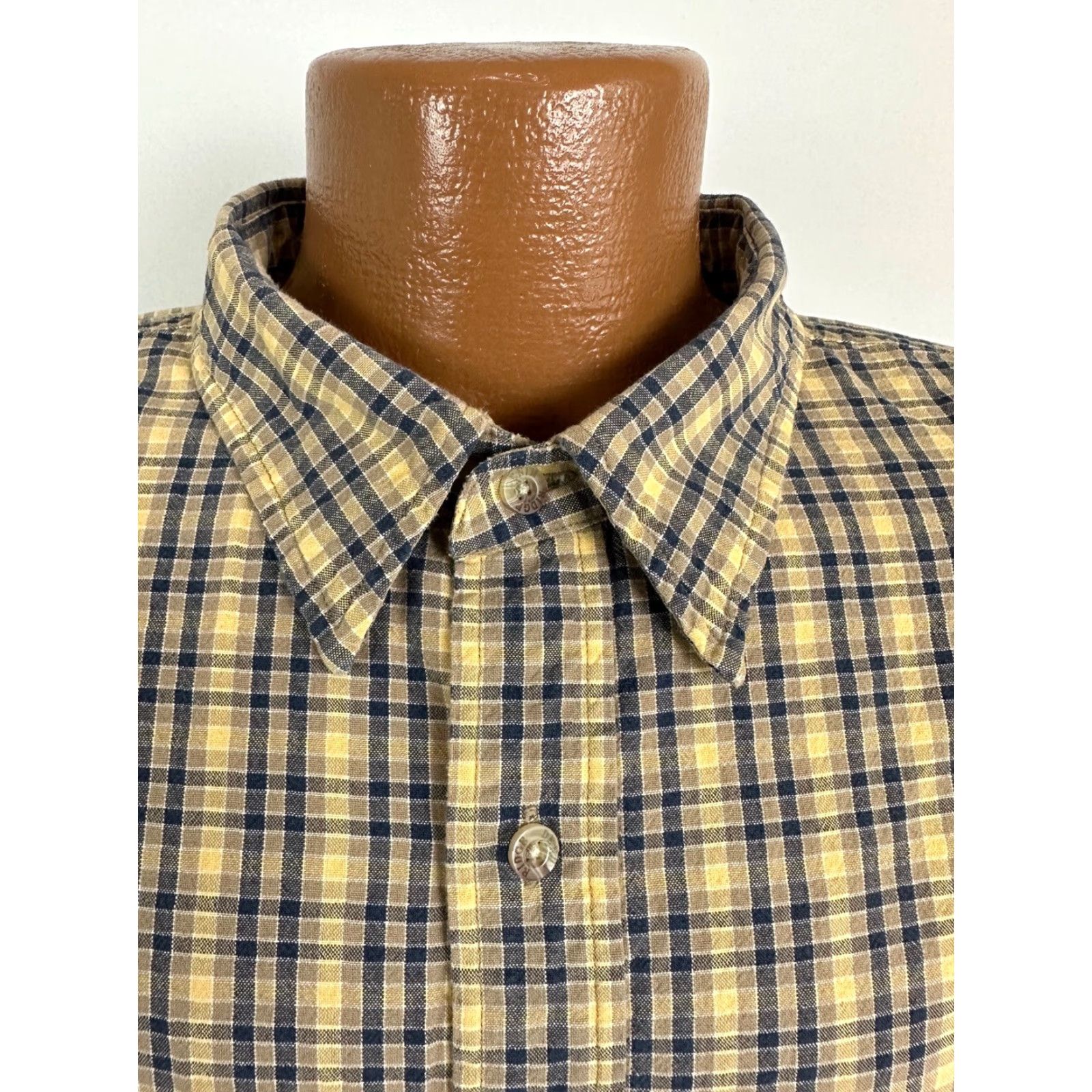 Vintage VINTAGE Denim Ridge Shirt Denim Ridge Button-Up Shirt Men XL Oversized Beige Check 90s Casual Hipster Size US XL / EU 56 / 4 - 4 Thumbnail