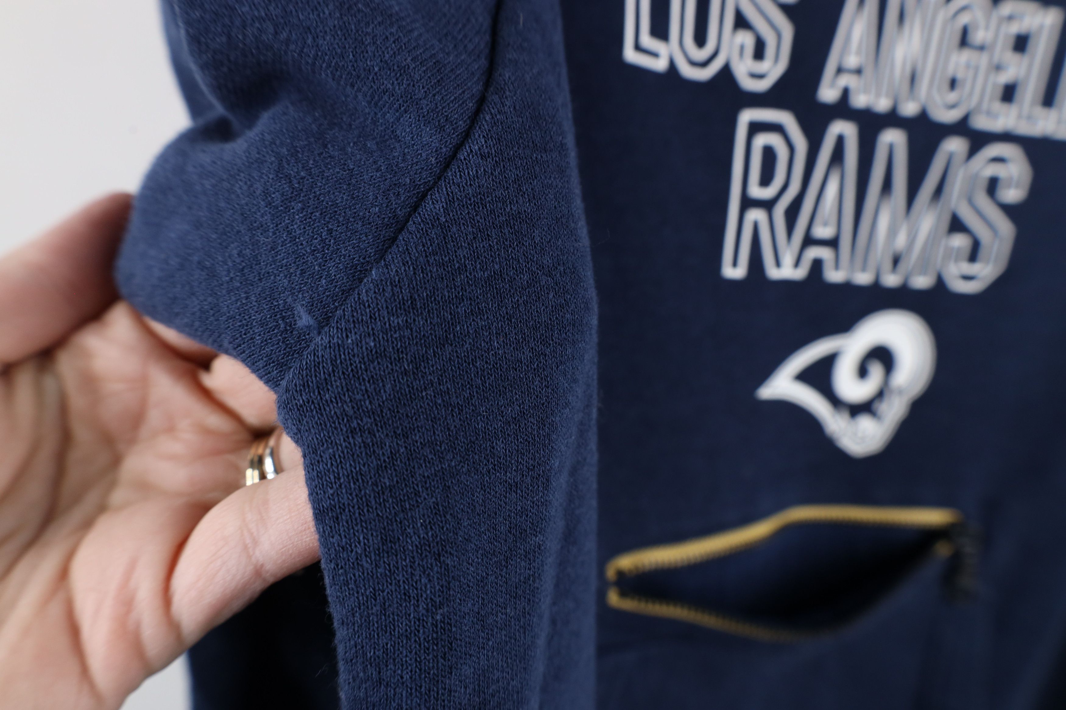 Nike × Vintage Nike Spell Out Los Angeles Rams Funnel Neck Sweatshirt Blue Size M / US 6-8 / IT 42-44 - 8 Thumbnail