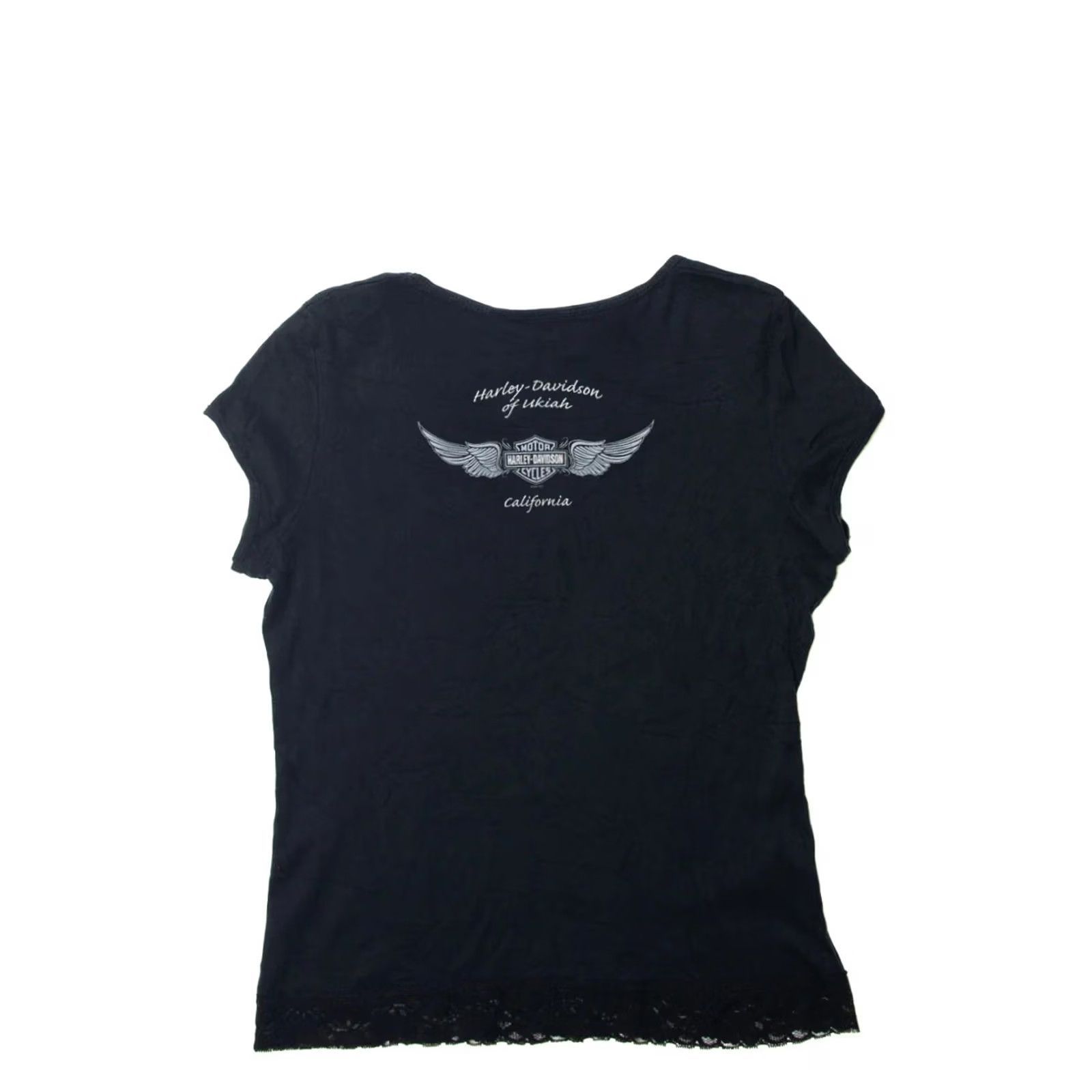Harley Davidson Harley Davidson Of Ukiah T-Shirt (2000s) Unisex Adults X-Large Black Short Sleeve Vintage Ragstock Shirt Mens Womens Boys Girls Size US XL / EU 56 / 4 - 3 Thumbnail