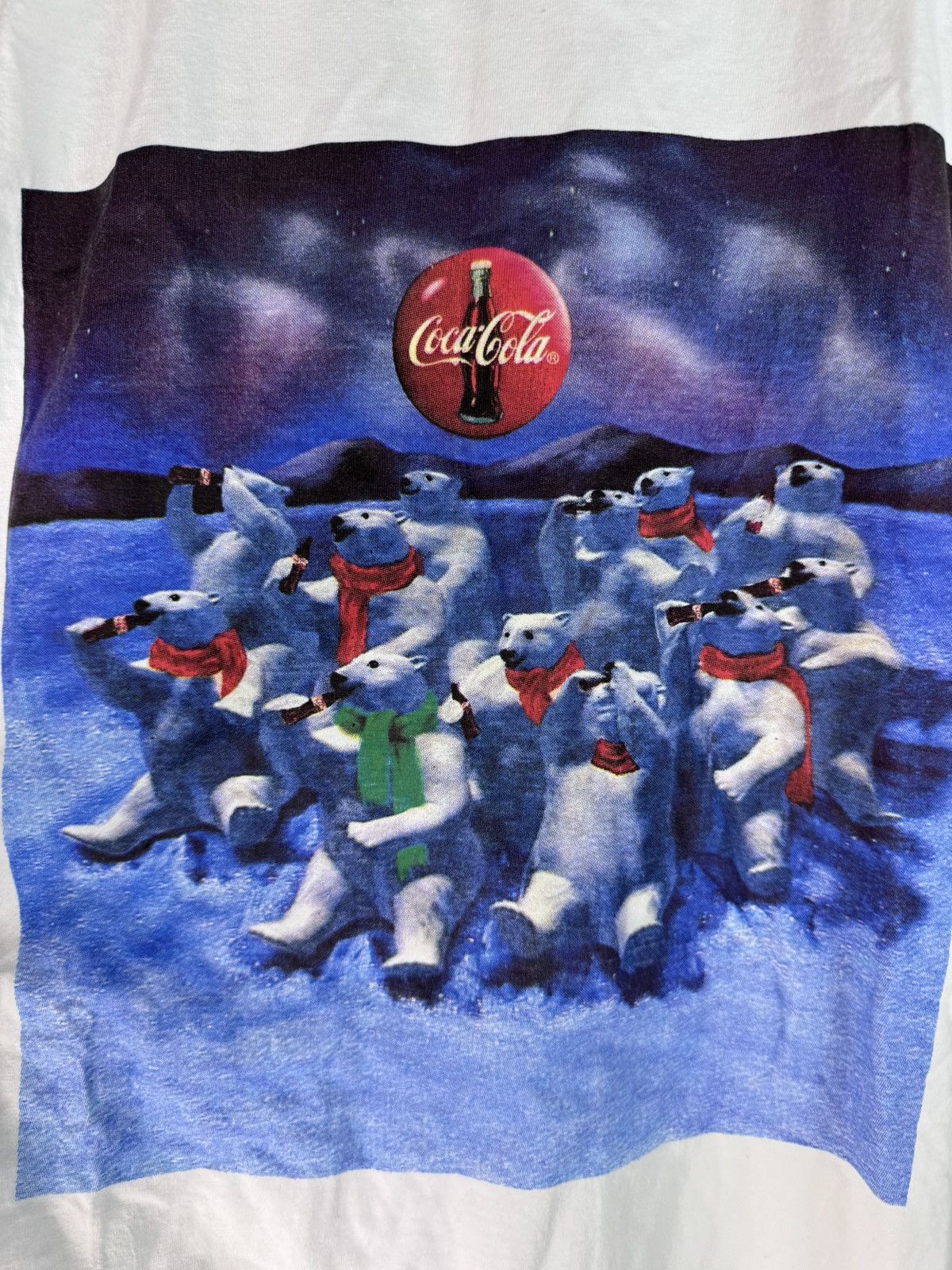 Coca Cola Vintage 1994 Coca-Cola Cool Polar Bear T-Shirt Size US XL / EU 56 / 4 - 4 Thumbnail