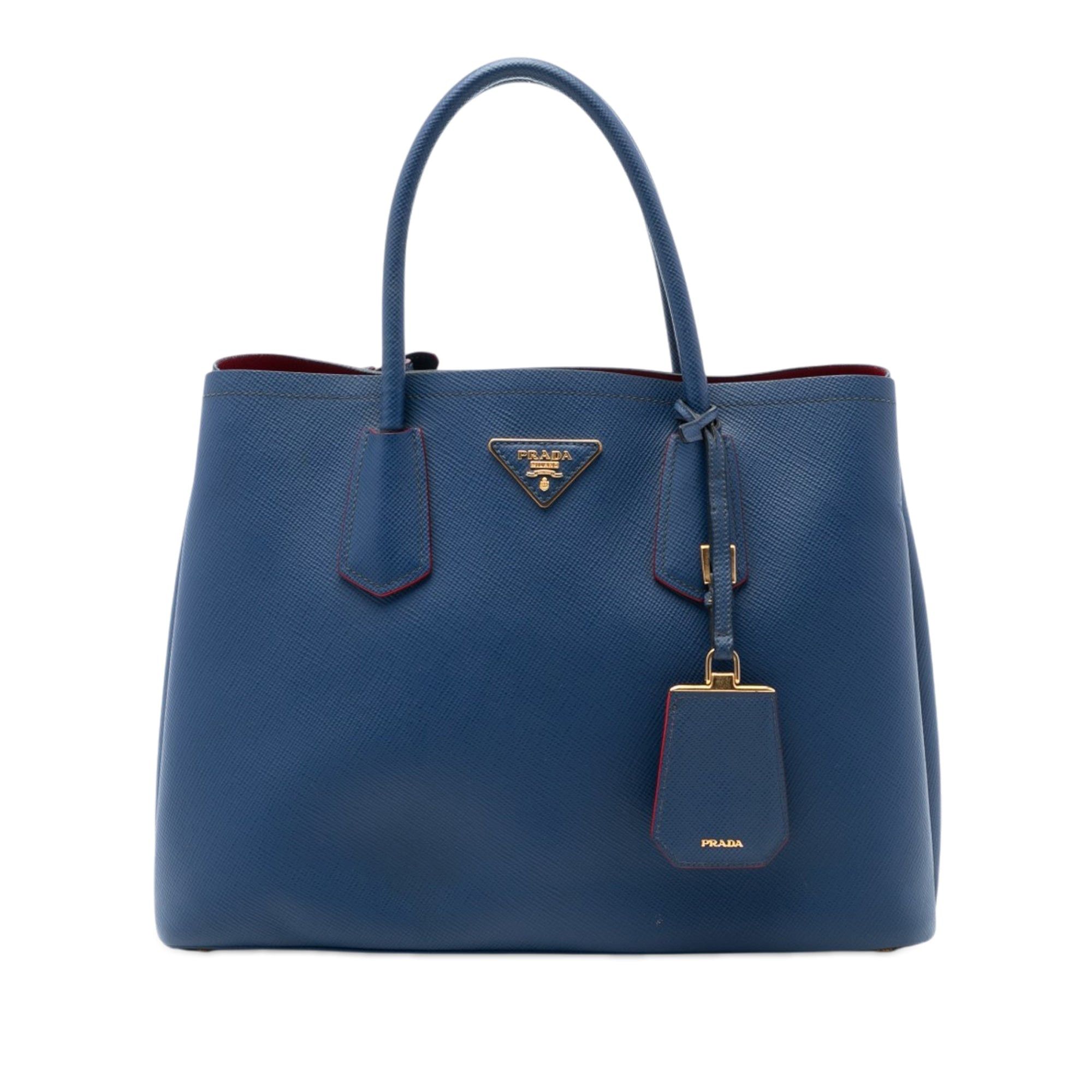 Prada Medium Saffiano Cuir Double Satchel Size ONE SIZE - 1 Thumbnail