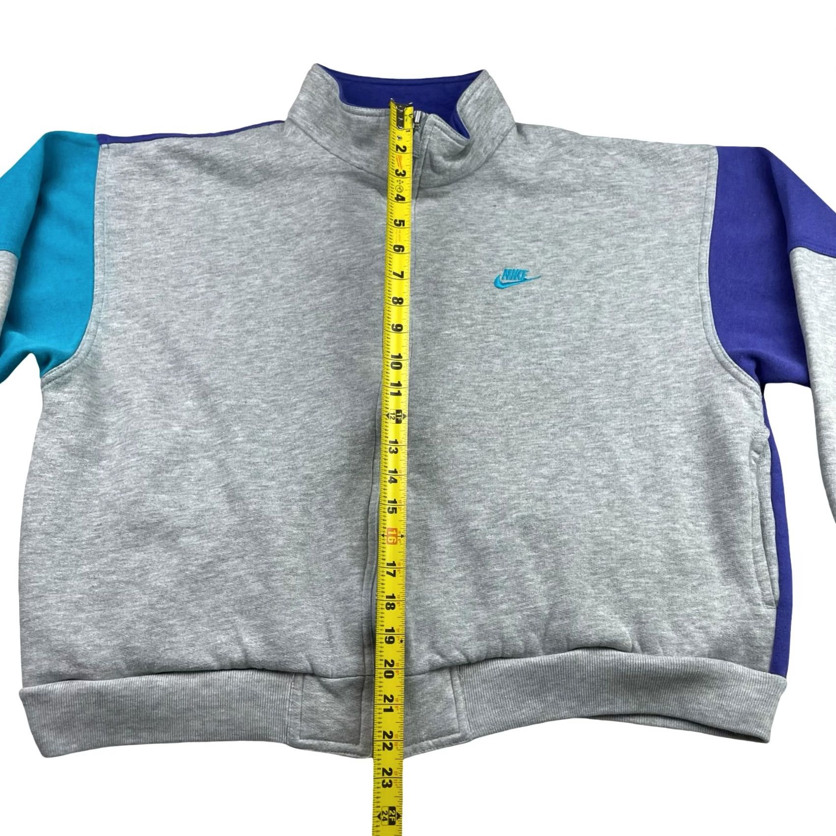 Nike VINTAGE Nike Jacket Men's Track Jacket Full Zip Sweatshirt Gray/Teal/Purple XL Size US XL / EU 56 / 4 - 6 Thumbnail