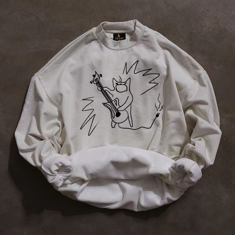 Japanese Brand × Vintage Street Thickened Long Sleeve Crew Neck Sweatshirt Size US M / EU 48-50 / 2 - 1 Thumbnail
