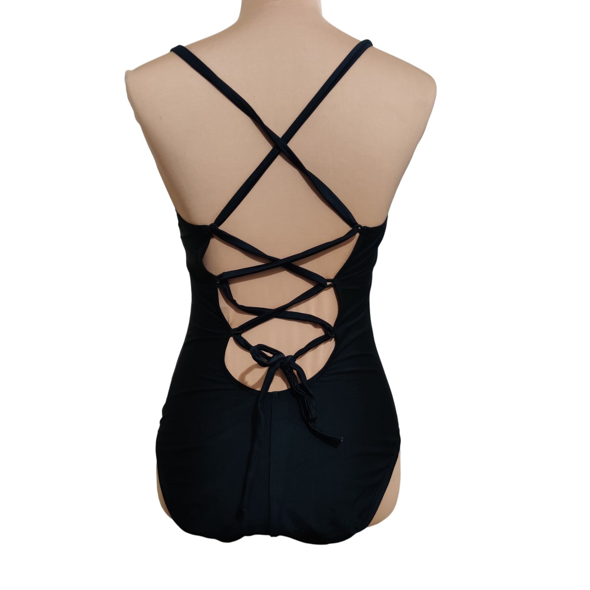 Other Kona Sol Womens Swimsuit One Piece Crisscross Strappy Lace U Size ONE SIZE - 4 Thumbnail