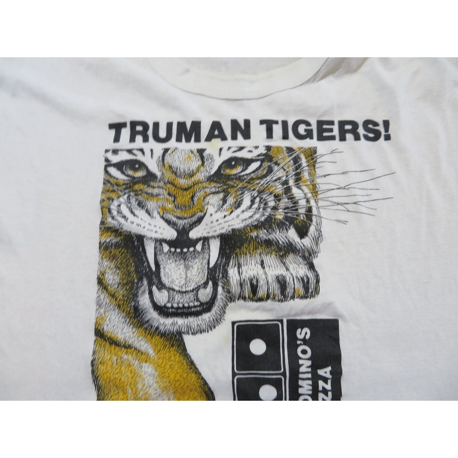 Other 90s Truman Tigers Dominos Pizza White Thin T-shirt Sz XL Size US XL / EU 56 / 4 - 3 Thumbnail