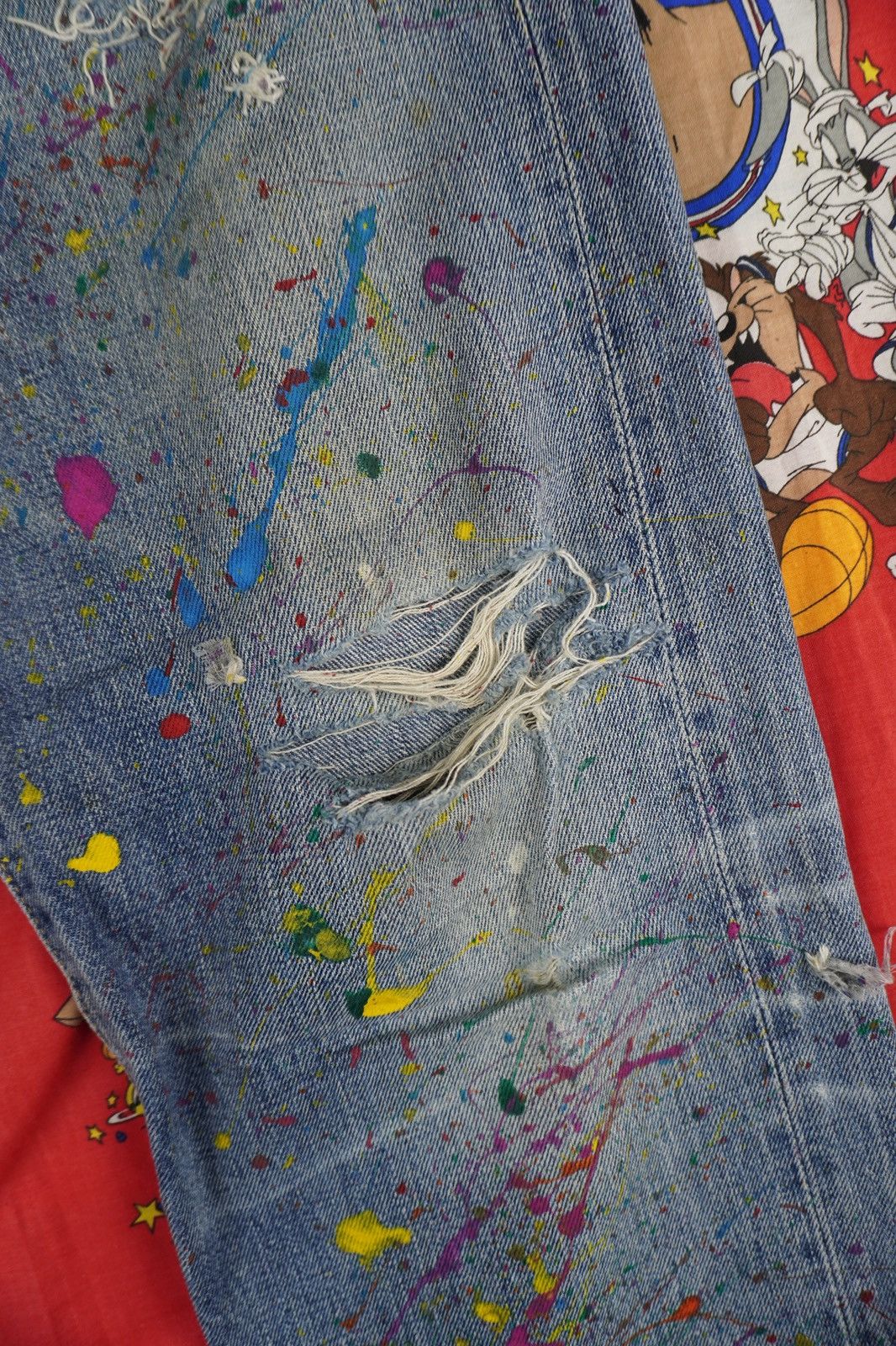 Levi's Vintage Clothing VTG Levi's 502 Big E JAPAN Made Painted Splash Distressed Size US 32 / EU 48 - 6 Thumbnail
