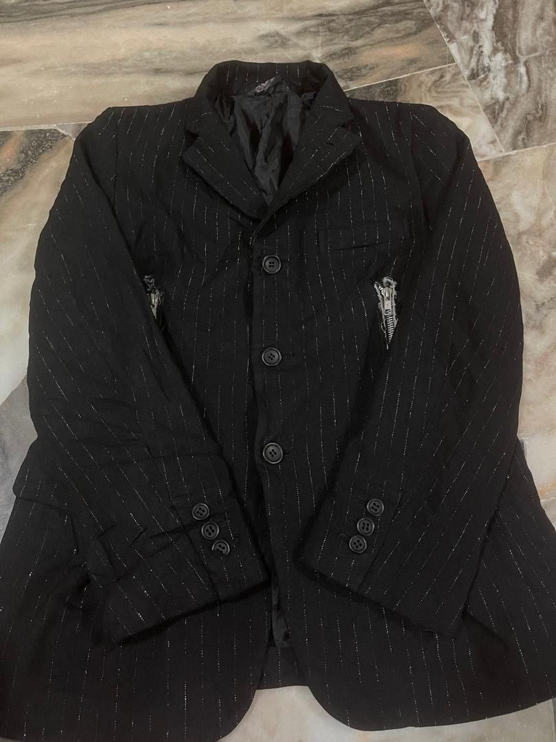 Comme des Garcons Comme des Garcons Punk Style Silver Stripe Casual Jacket Size US XS / EU 42 / 0 - 7 Thumbnail