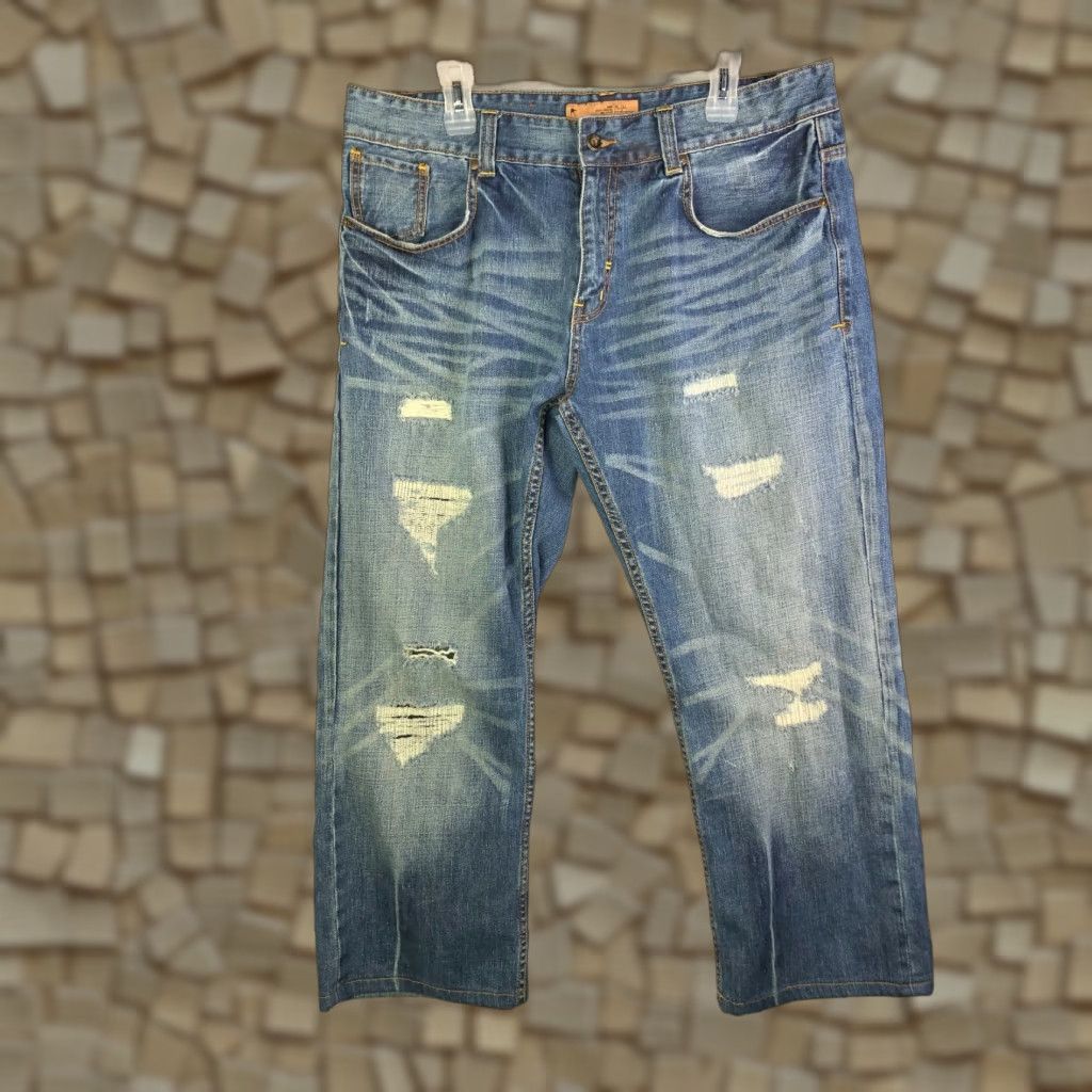 Rocawear Rocawear Mens Size 38 Classic Fit Mid Rise Straight Leg Blue Denim Jeans Size US 38 / EU 54 - 1 Thumbnail