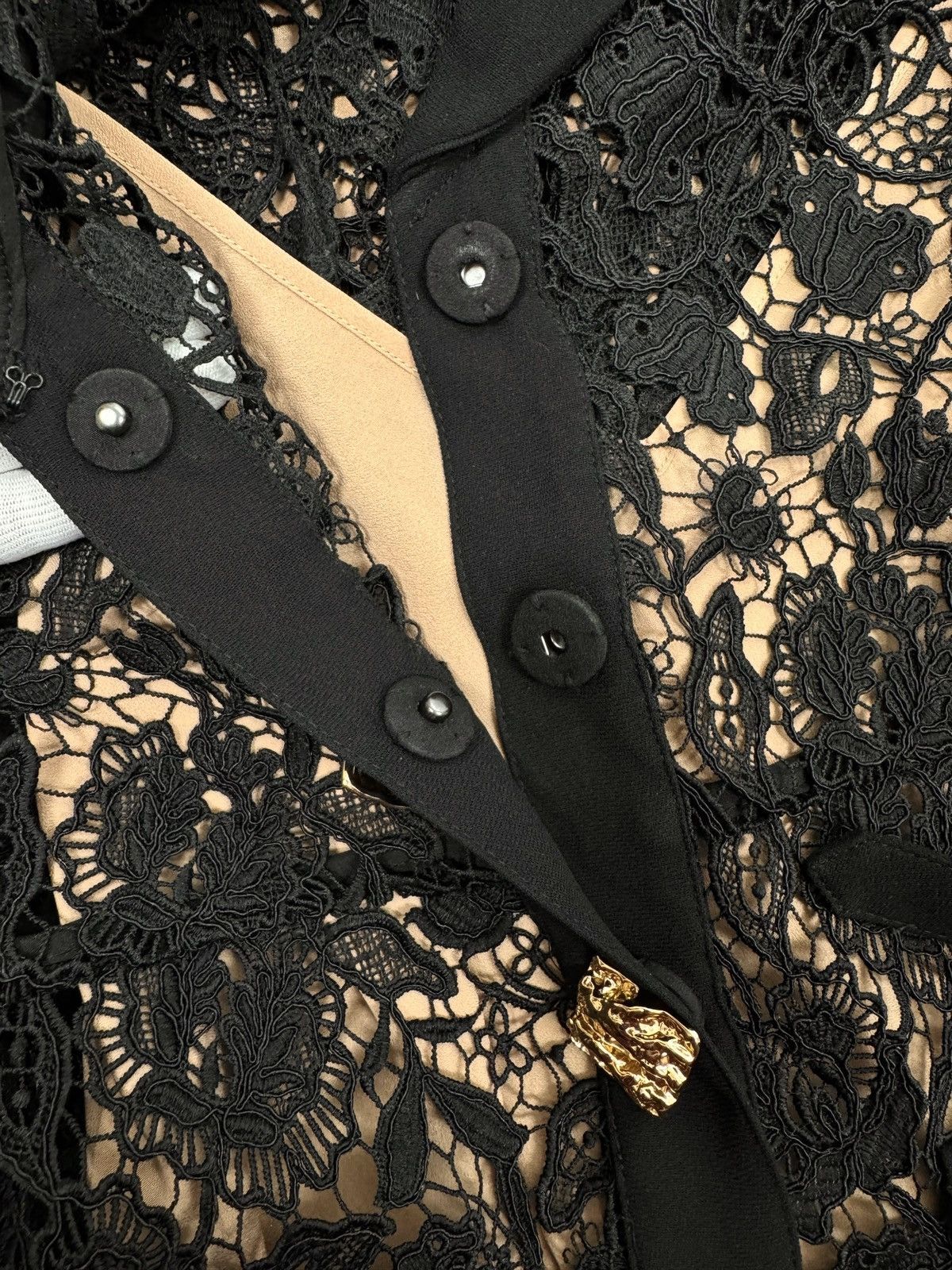 Self-Portrait Self-Portrait Magnolia Lace Dress Maxi Button Up size UK8 Size S / US 4 / IT 40 - 16 Thumbnail