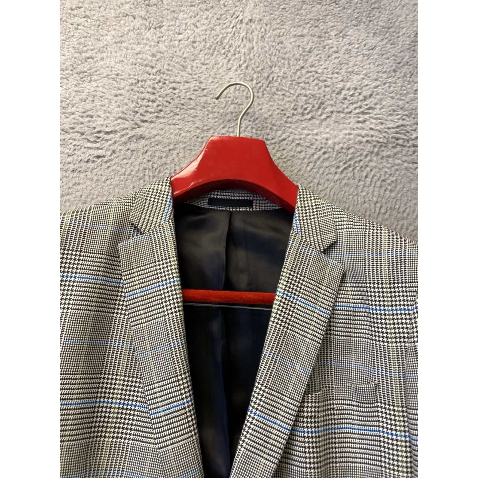 Topman TOPMAN Blazer Men 46R Houndstooth Plaid Regular Fit One-Button Jacket /132-2 Size 46R - 2 Thumbnail