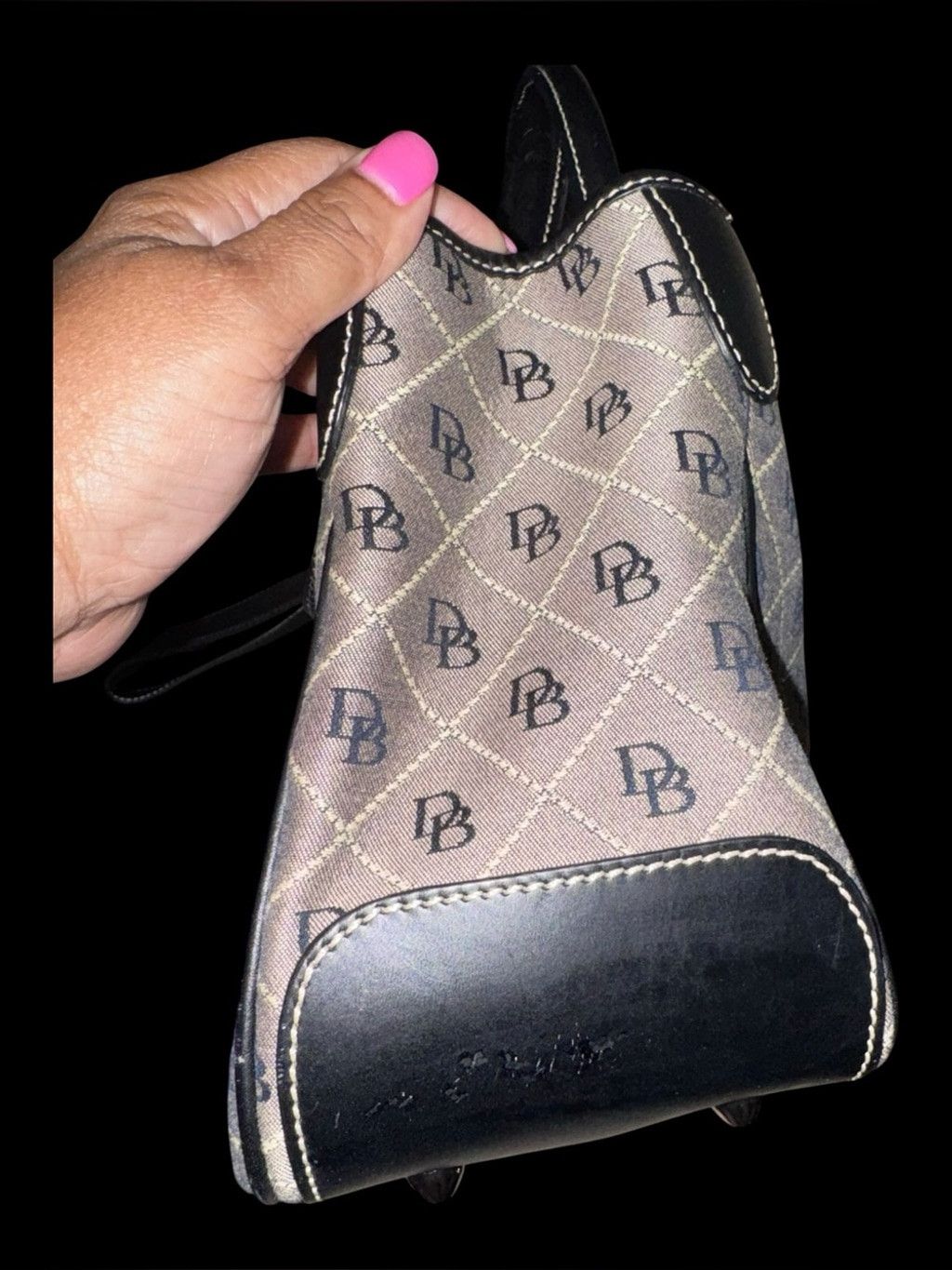 Dooney & Bourke Dooney & Bourke Black Monogram Satchel with Black Trim Size ONE SIZE - 5 Thumbnail