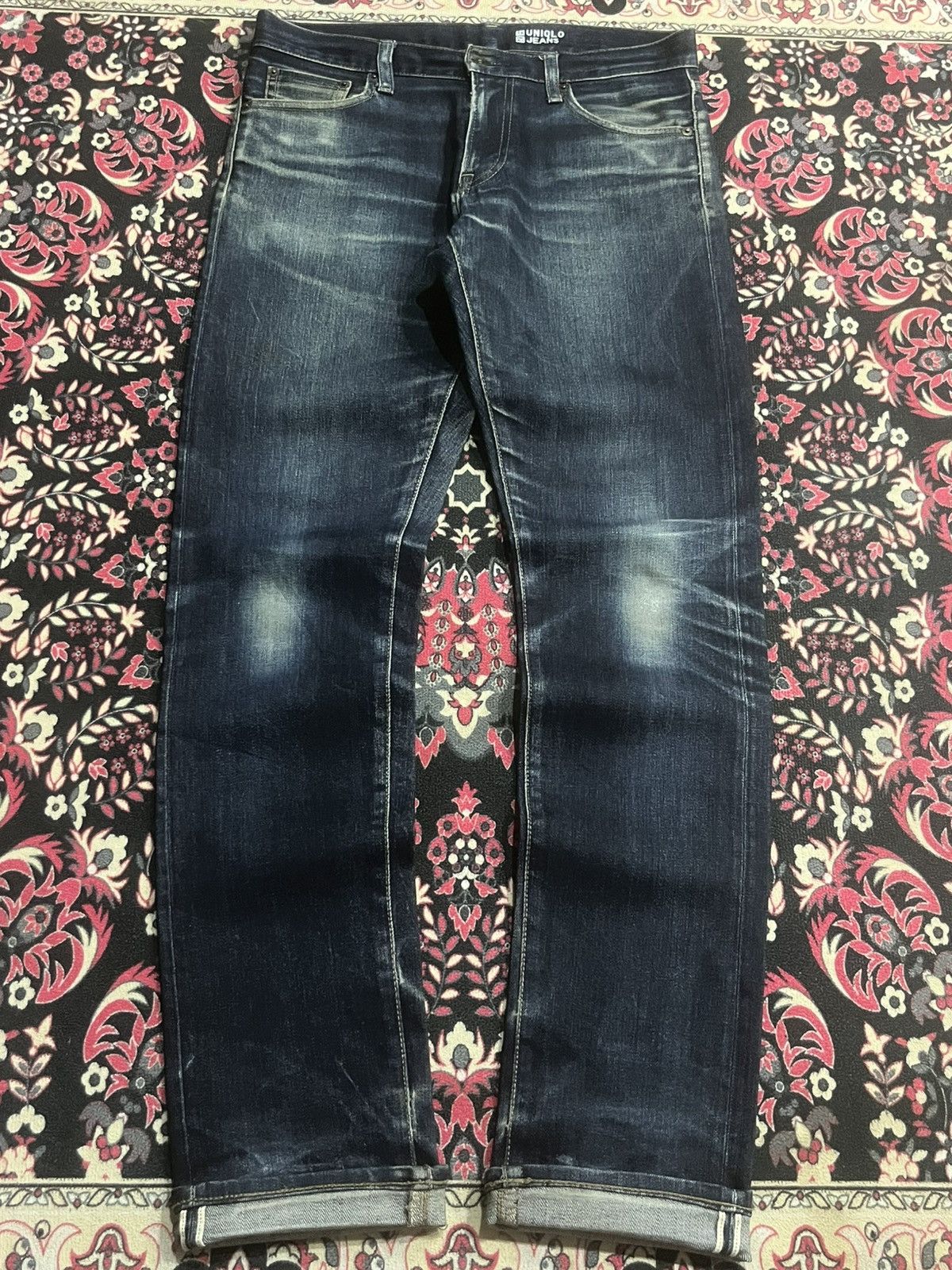 Undercover × Uniqlo Uniqlo Dark Blue Faded Washed Slim Straight Selvedge Jeans Size US 30 / EU 46 - 1 Thumbnail
