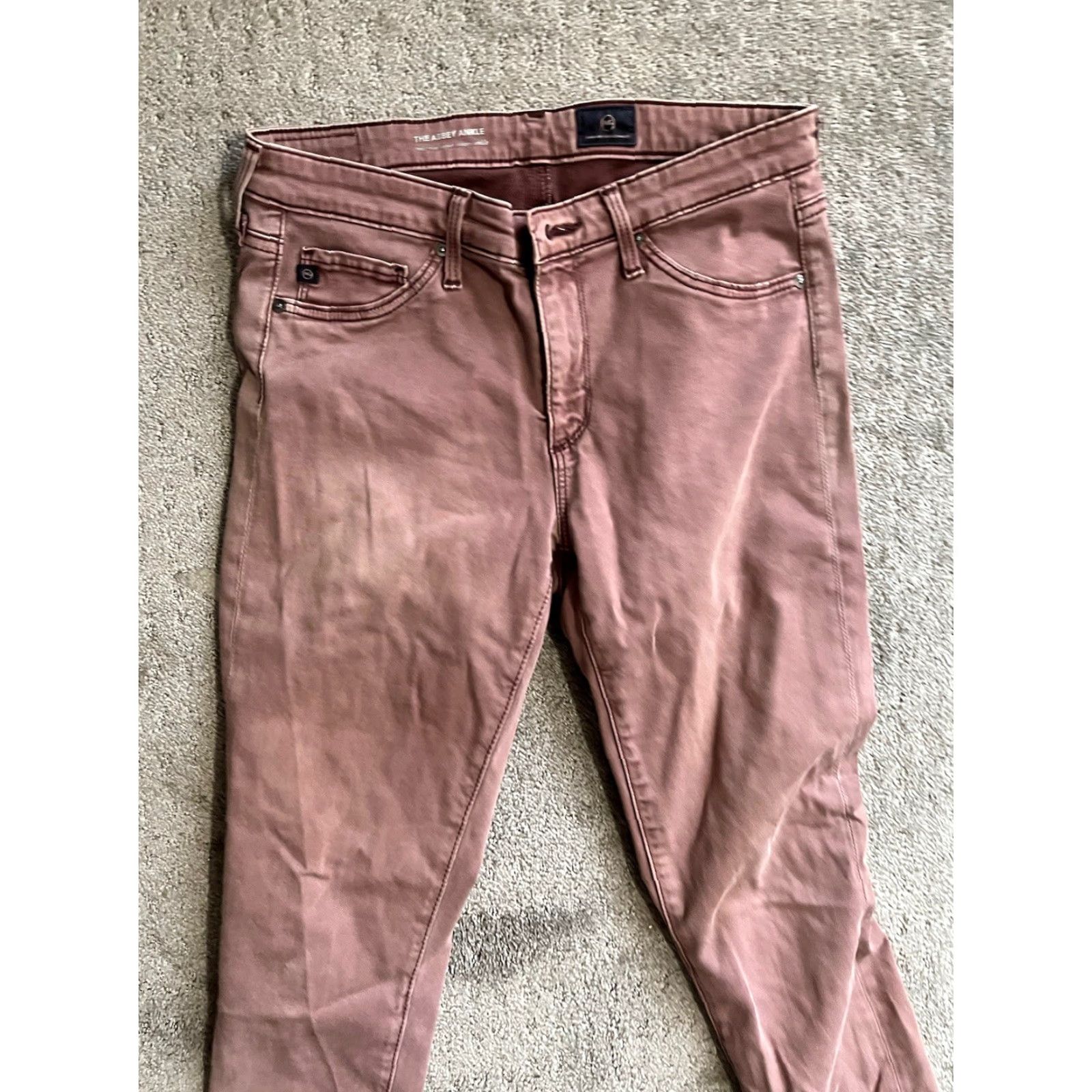 Denime AG Adriano Goldschmied The Abbey Skinny Jeans Women Size 26R Pink 26" Inseam Modern Size ONE SIZE - 4 Thumbnail
