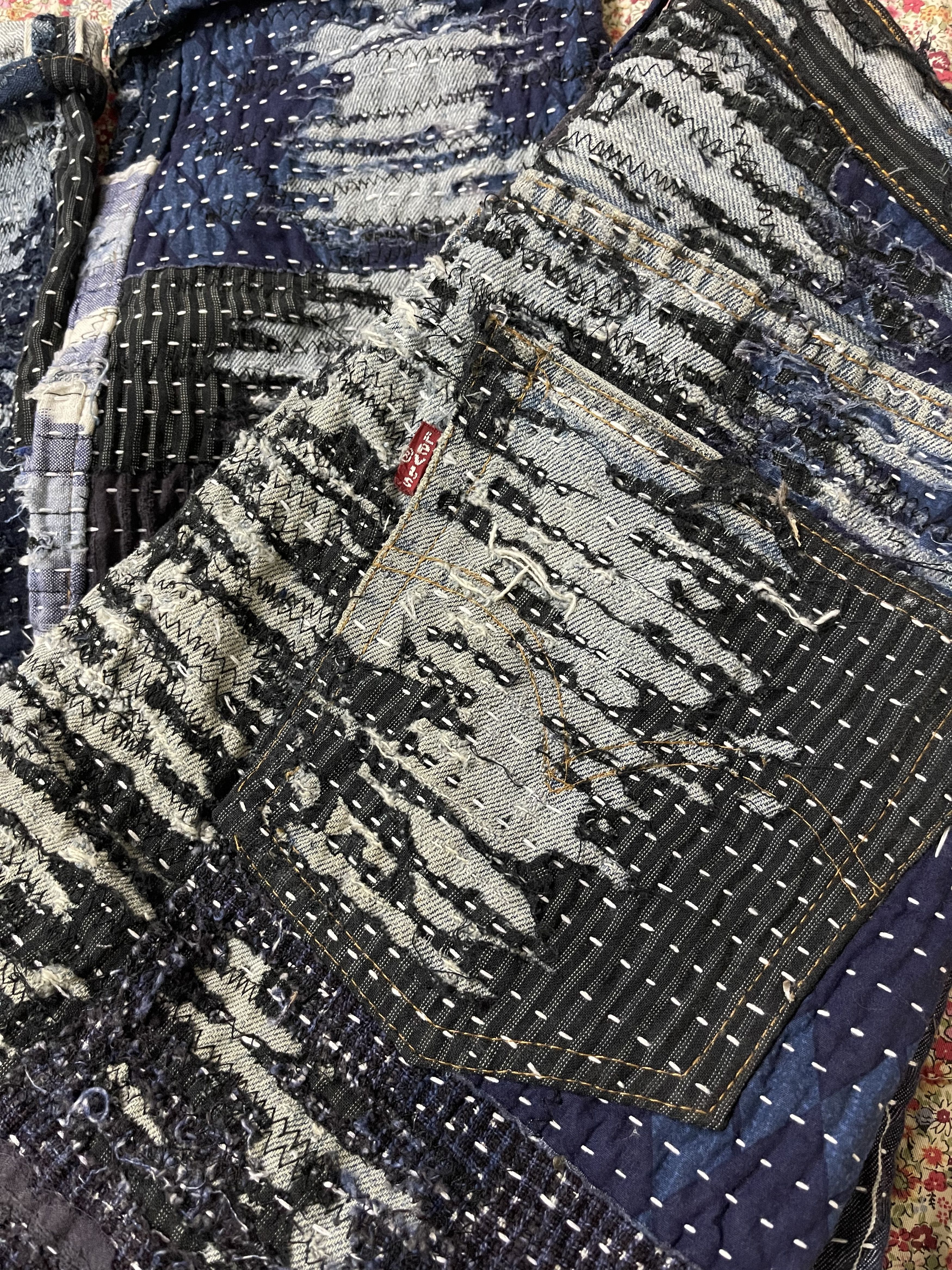 Levi's Vintage Clothing Vtg Levis Custom Sashiko Boro Kapital Style Single Number Size US 29 - 2 Thumbnail