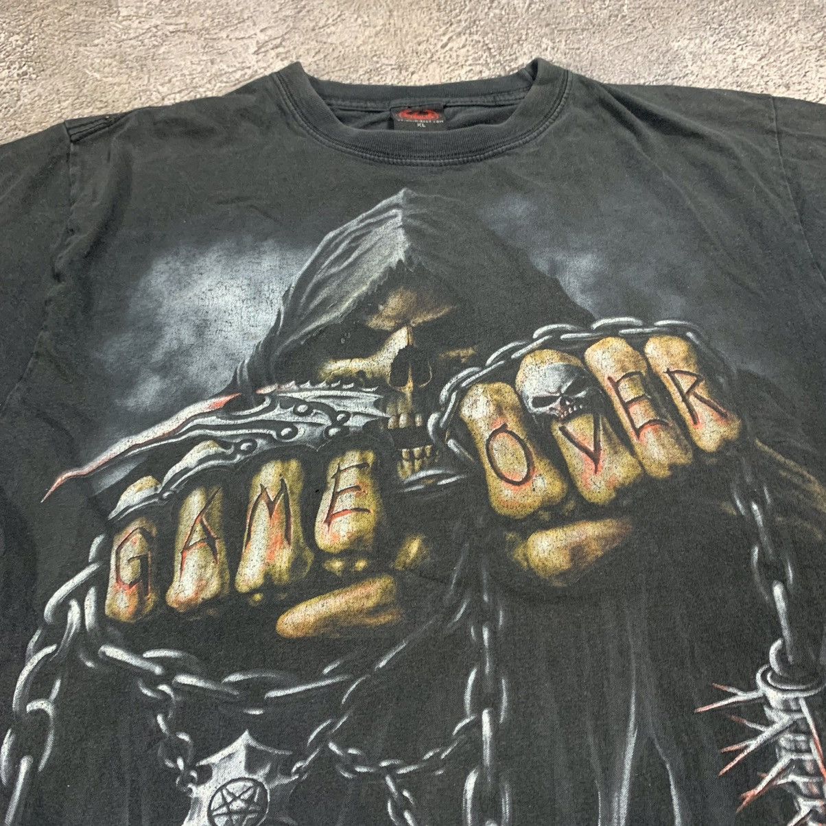 Vintage Vintage 90s Horror Skeleton Graphic Tee Grunge Dark Y2K XL Size US XL / EU 56 / 4 - 4 Thumbnail