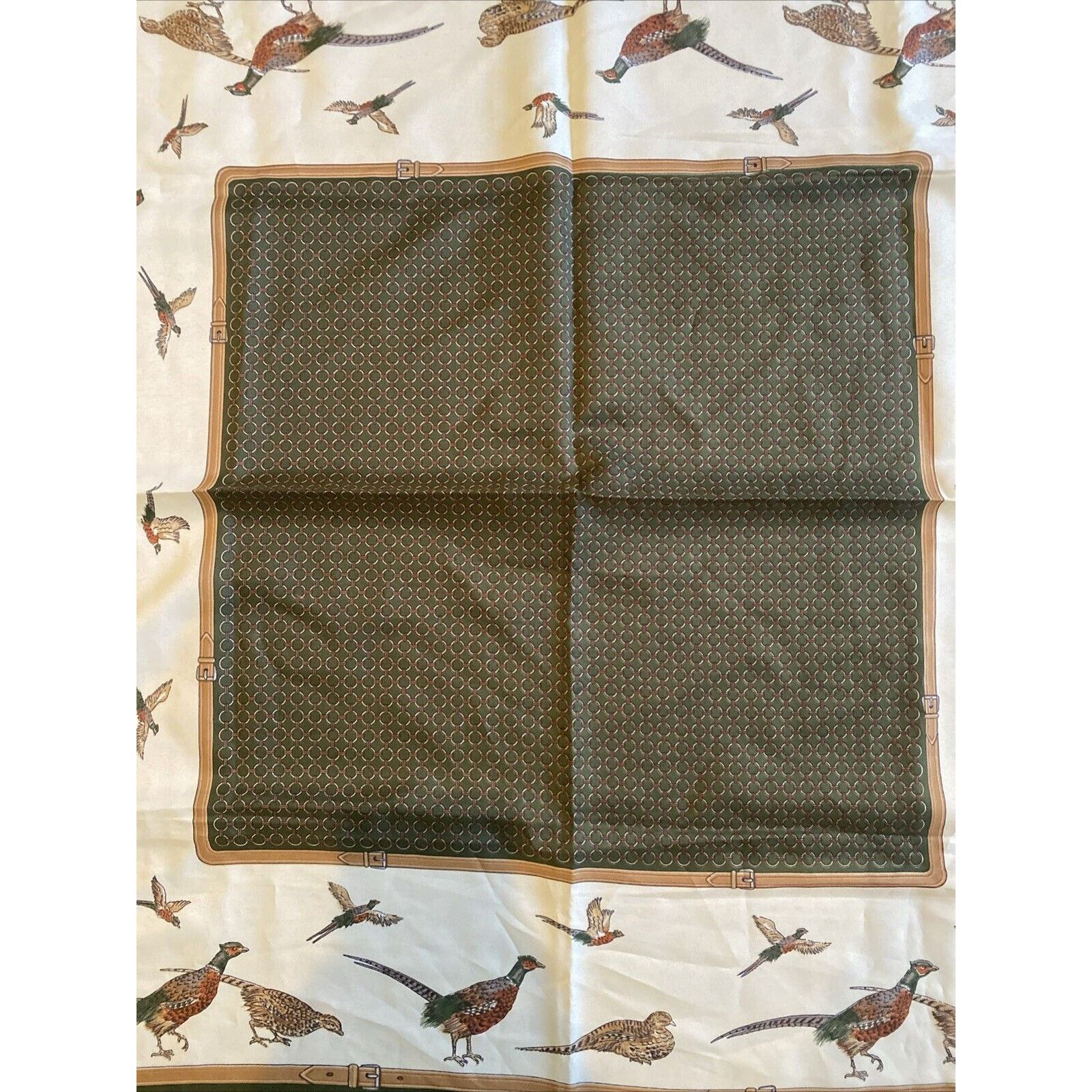 Fiorucci Vintage FIORINI Scarf Pheasants Flying Bird Italy 30" x 30" Size ONE SIZE - 3 Thumbnail