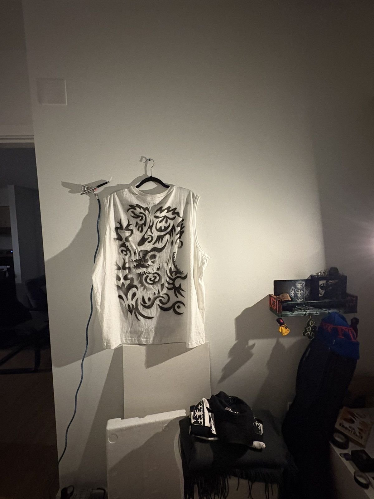 Designer × Homemade Custom Black Airbrush Tank + Dress Size US XXL / EU 58 / 5 - 3 Thumbnail